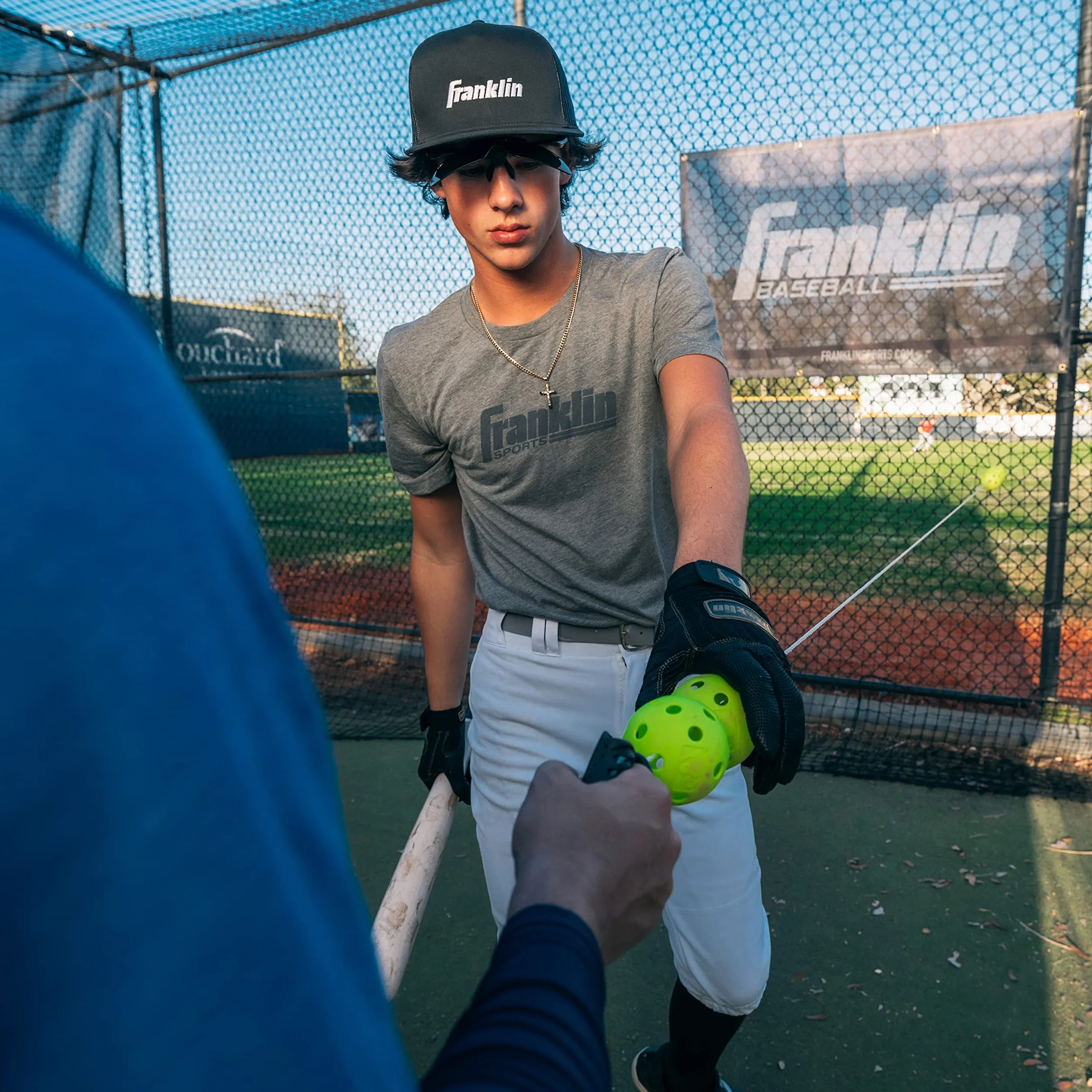 Franklin Sports Launch Line Baseball Hitting Trainer, Aiuto Allenamento Unisex-Adolescente, Bianco/Giallo