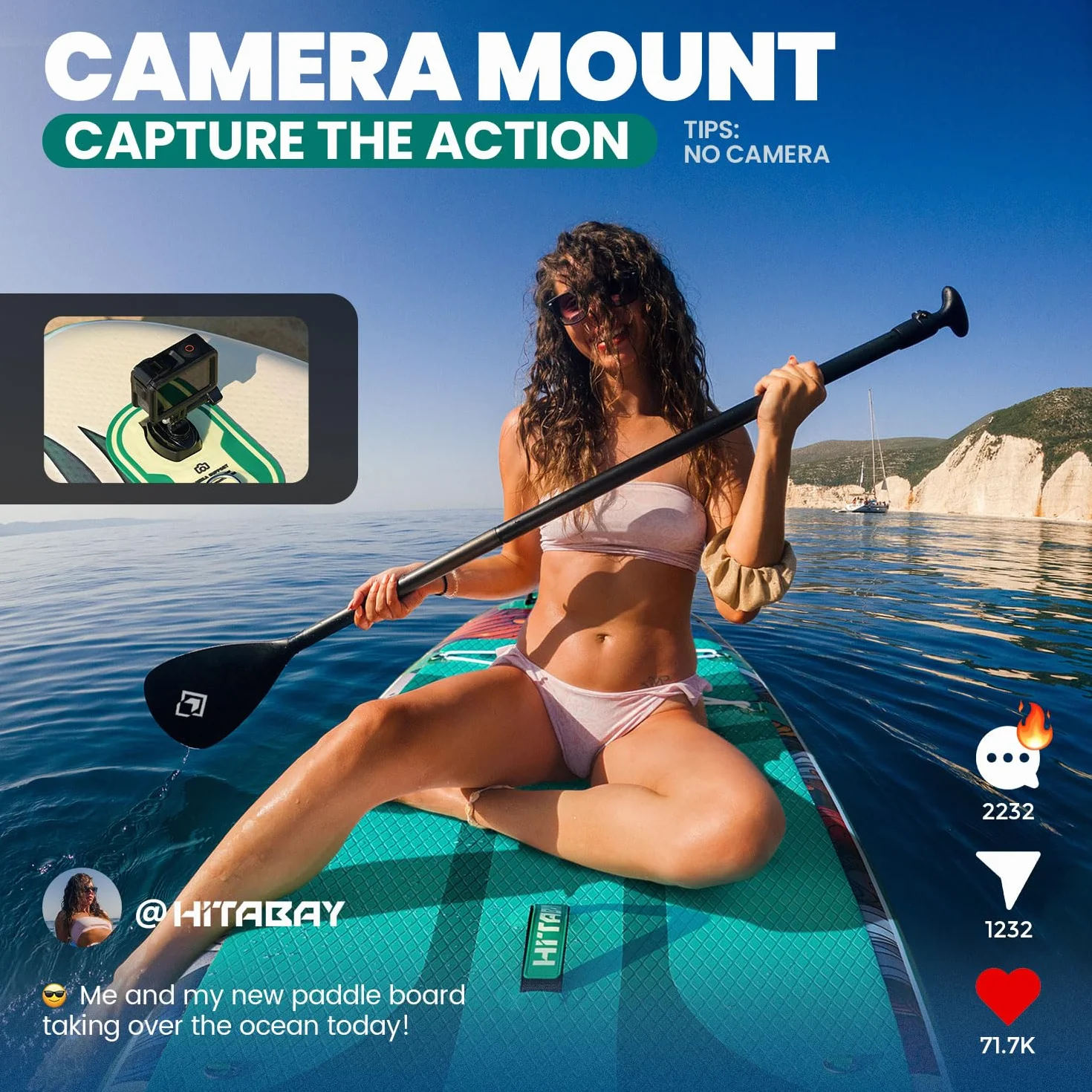 Tavola SUP Gonfiabile 320 x 81 x 15 cm, Paddle Surf con Accessori, Capacità 150 kg