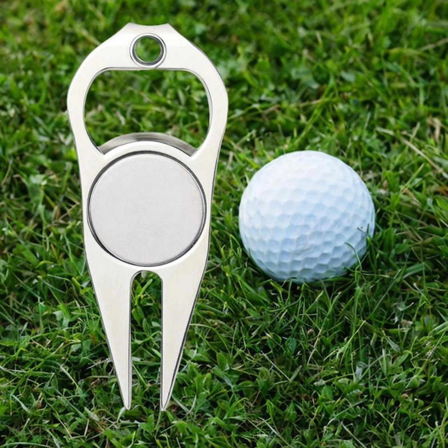 F Fityle Strumento di Riparazione per zolle da Golf in Lega di Zinco, Robusto apribottiglie e forchetta per Pitch
