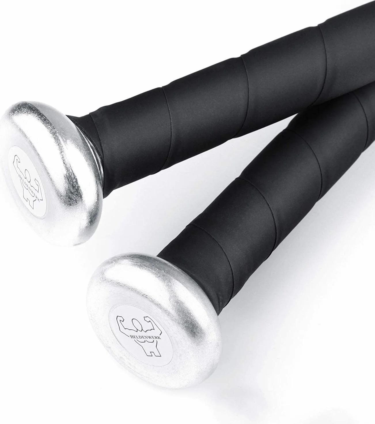 Heldenwerk Mazza da Baseball in Legno o Alluminio Nero 31 Impugnatura Antiscivolo