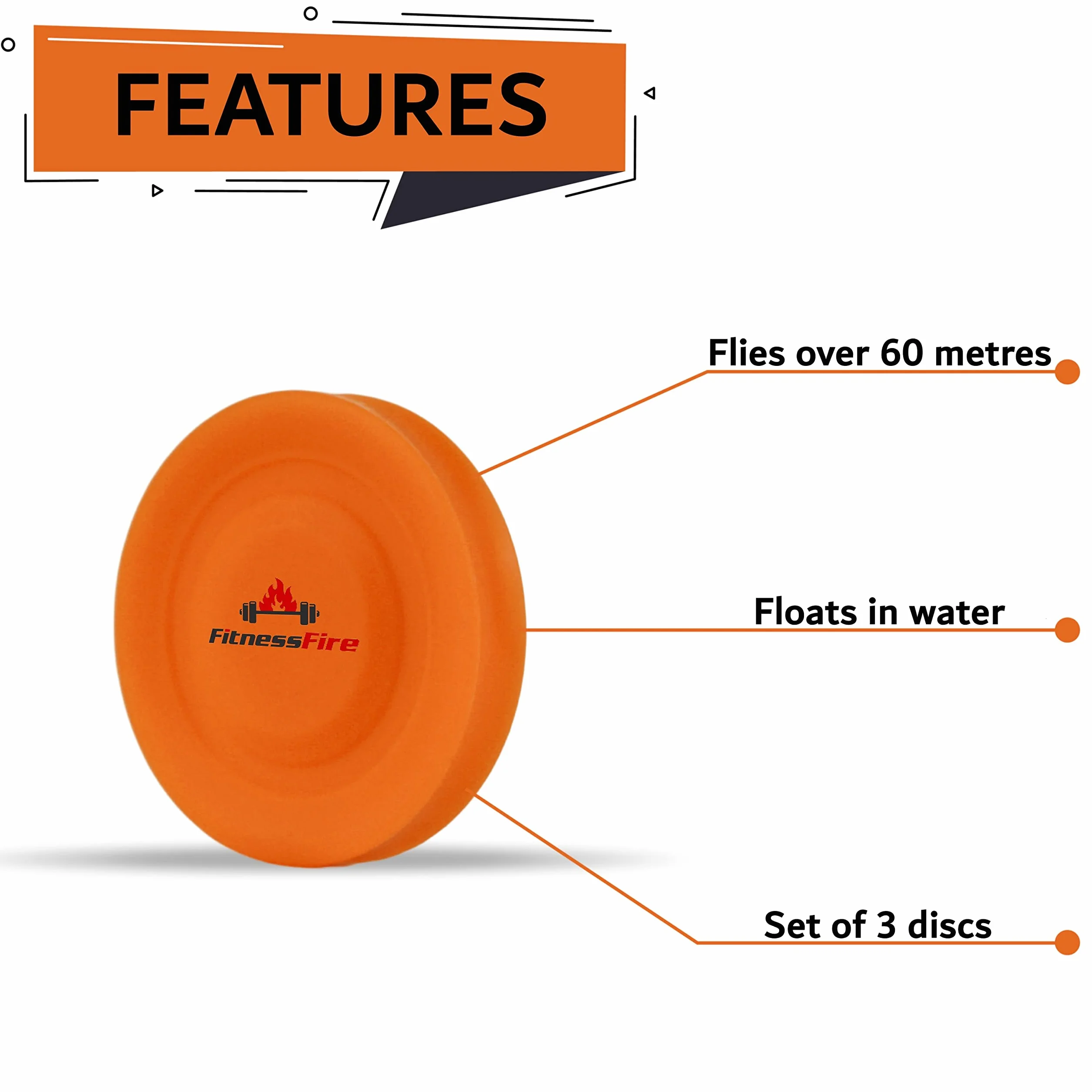 Set di 3 mini frisbee, disco volante oltre 60 metri, sport di tendenza