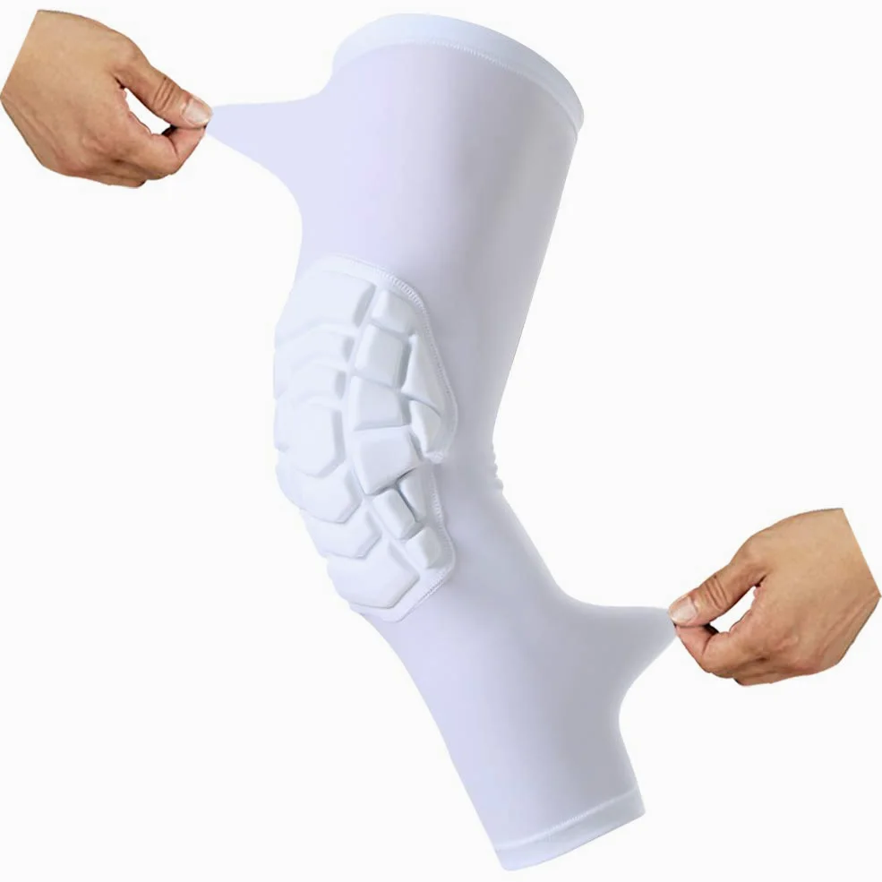 Ginocchiere a compressione per tutti gli sport, equipaggiamento protettivo per wrestling, taglie per giovani e adulti, 1 paio di ginocchiere (bianco_XS_2 pezzi)
