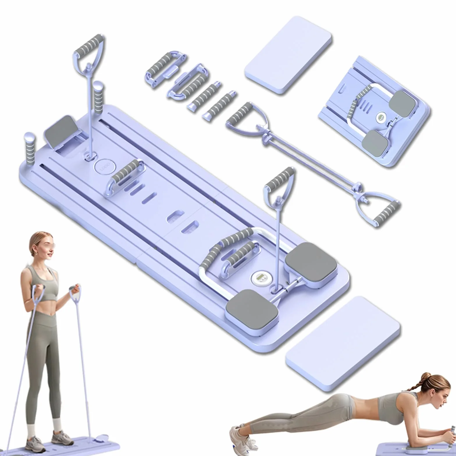 Pilates Board 2025 Upgrade – Allenatore pieghevole per tutto il corpo con rimbalzo auto, ginocchiera e allenamento addominale multifunzionale, robusta attrezzatura per l'allenamento domestico e