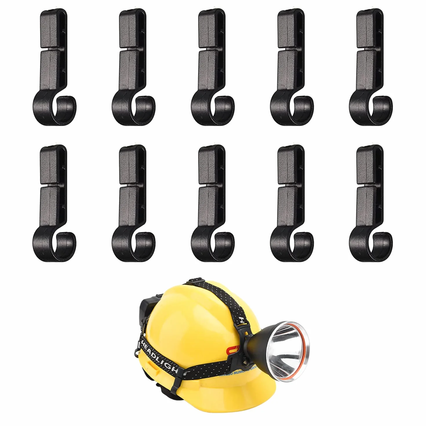 Clip per luce del casco, gancio per faro, Hardhat clip accessorio faro, montaggio facile su casco bordi stretti