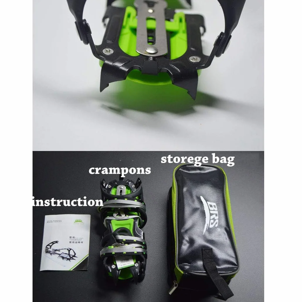 Tentock Ramponi da Arrampicata per Scarponi Antiscivolo Ramponcini da Ghiaccio a 14 Denti in Acciaio Inox Spikes Neve Ramponi per Escursioni Alpinismo Trekking