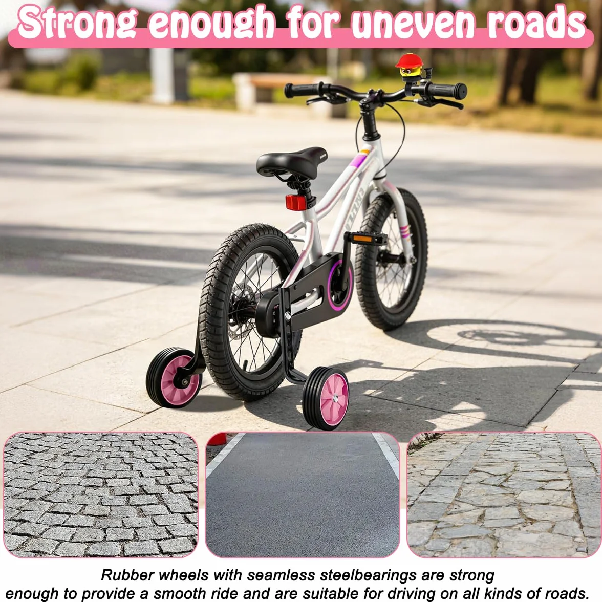 Paia Ruote Ausiliarie per Biciclette per Bambini, Training Wheels 12-20 Pollici