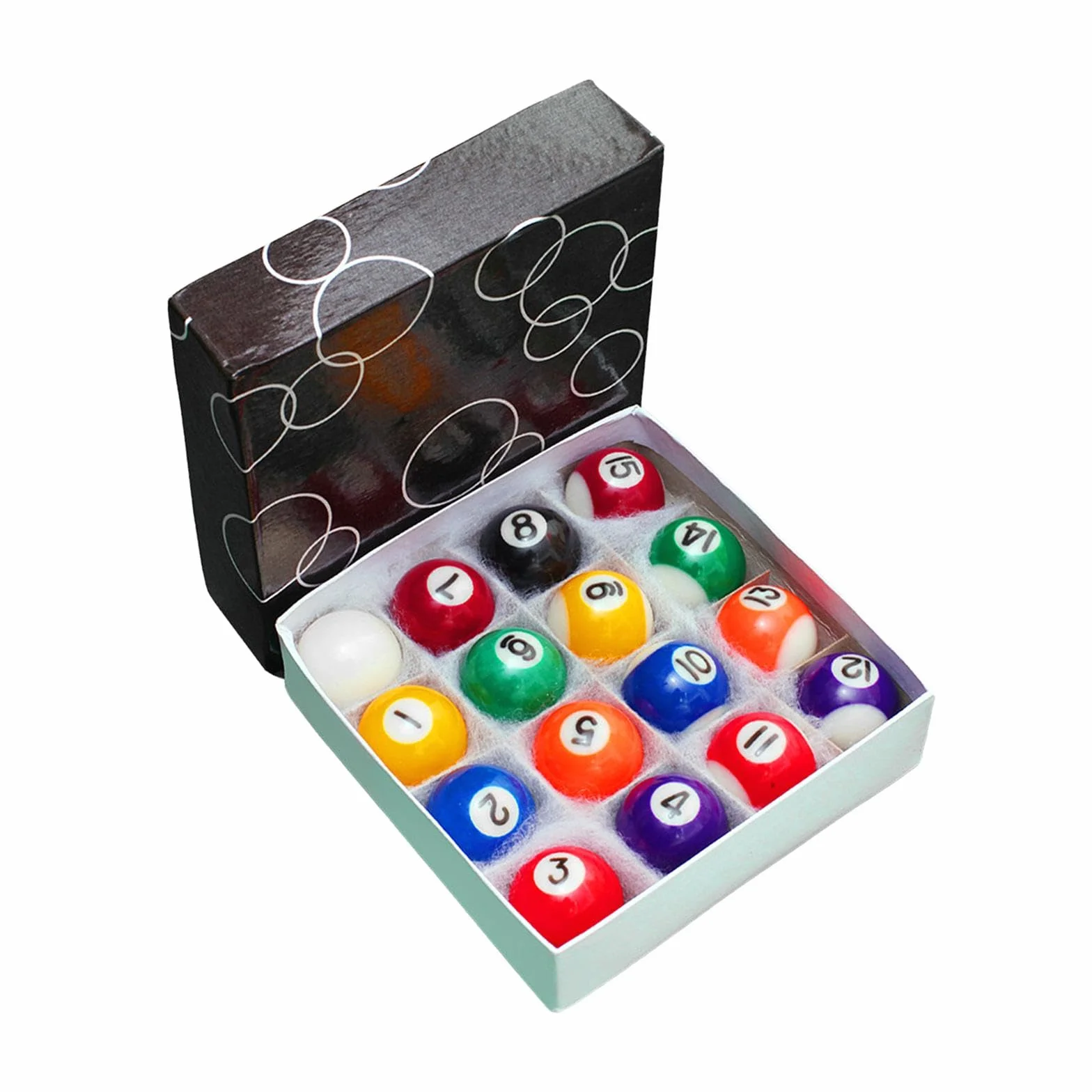 Set di 16 Mini Palle da Biliardo in Resina, Accessori per Tavolo da Biliardo