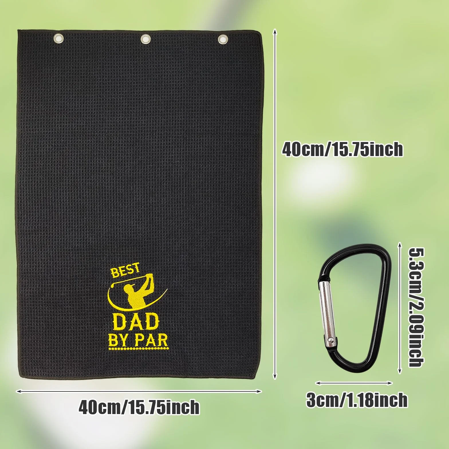 Asciugamano da Golf in Microfibra per Pulizia con Clip, Molto Assorbente, Nero