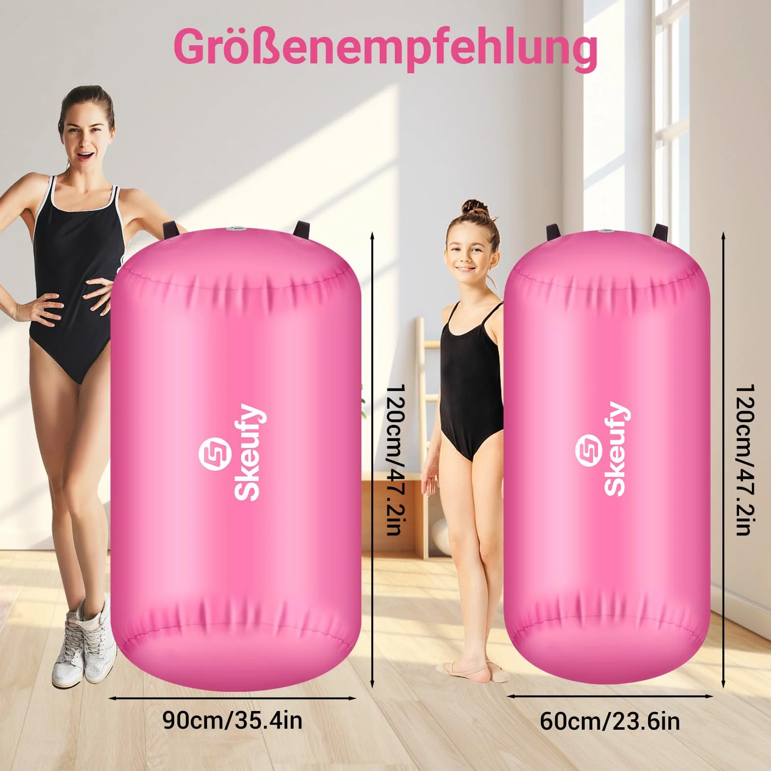 Skeufy Air Matte Track, Tappeto Gonfiabile per Ginnastica e Yoga con Pompa Elettrica, Airroll Air Rolle per Ginnastica, Tappeto da Ginnastica, Tappeto Sportivo per Casa e All'aperto'
