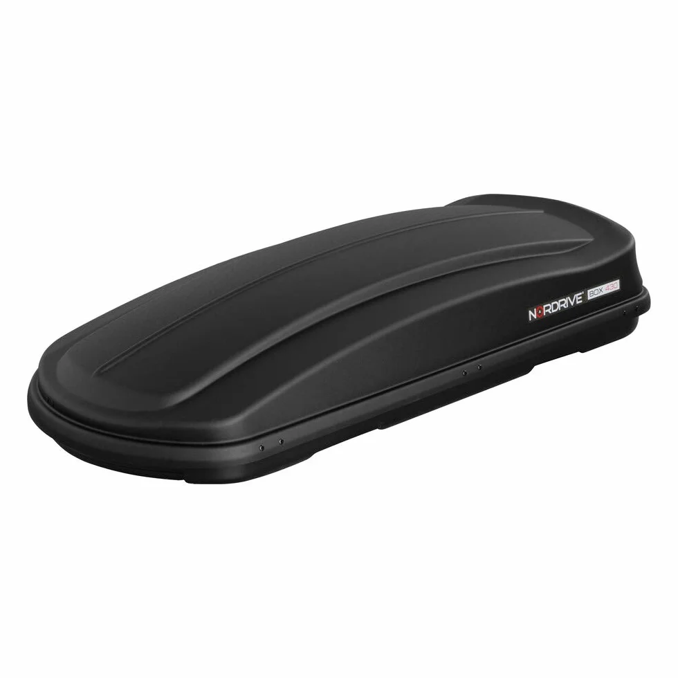 NORDRIVE N60016 Box 430, Box da Tetto per Auto in in ABS, 430 Litri - Nero Goffrato