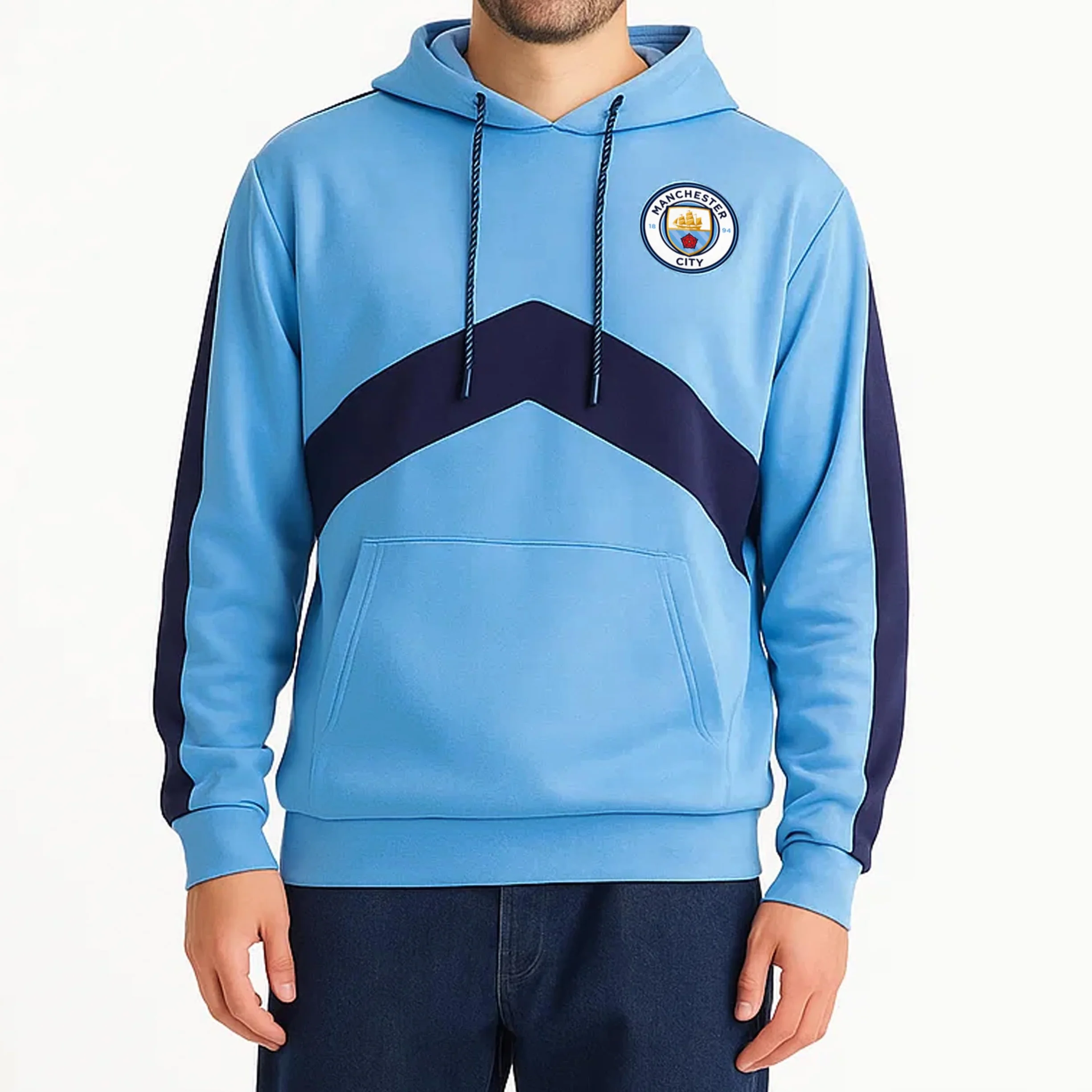Icon Sports Manchester City F.C. Adult Pullover Hoodie Felpa con Cappuccio Uomo