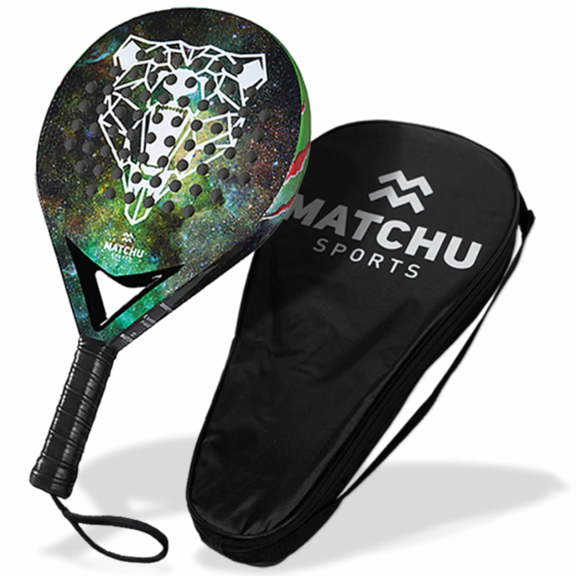 Racchetta Padel MATCHU Telaio Carbonio Fibra Vetro Schiuma EVA Presa 3D