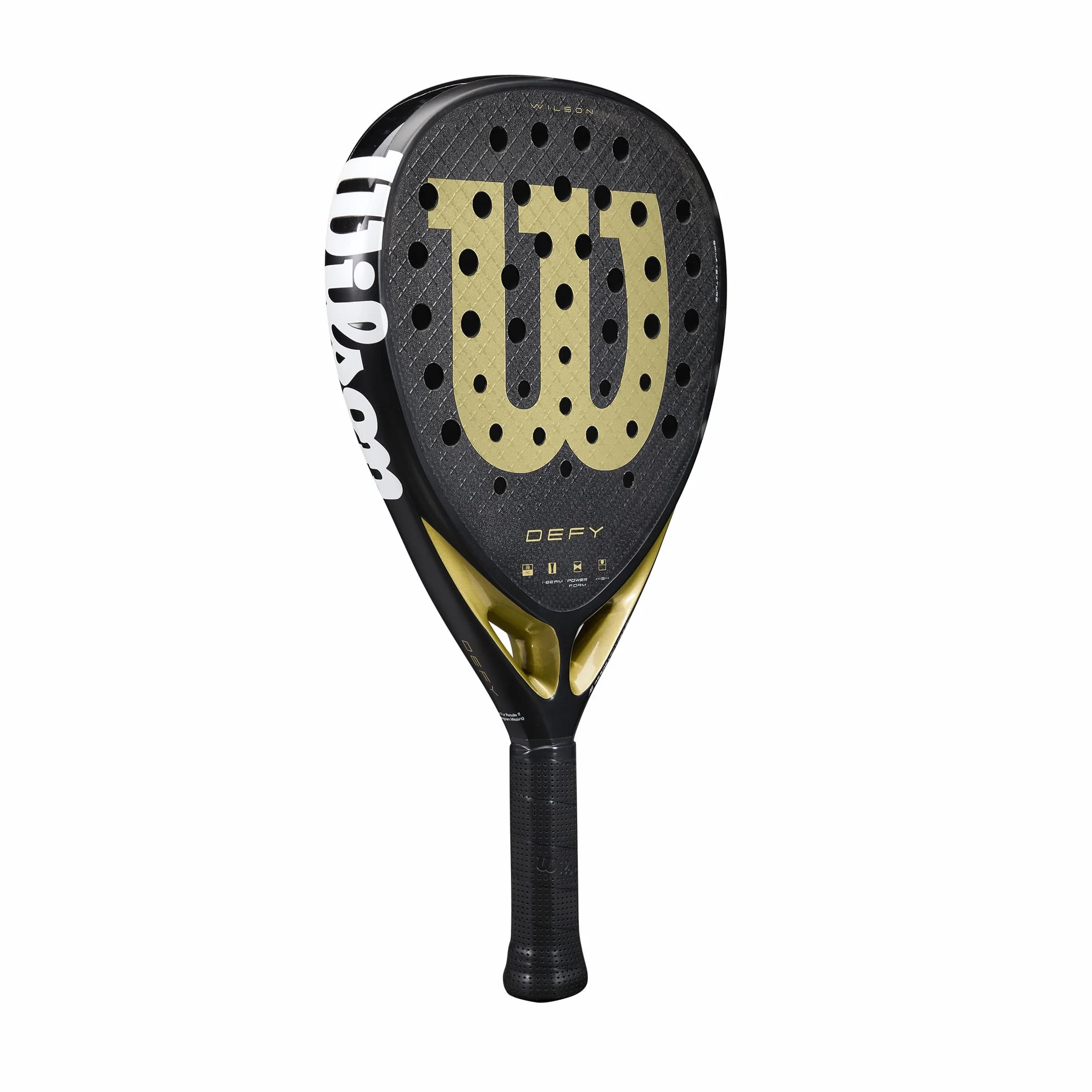 Wilson Racchetta da Padel Defy V1, Telaio Leggero, Design Aerodinamico, Nero/Oro, Misura 2