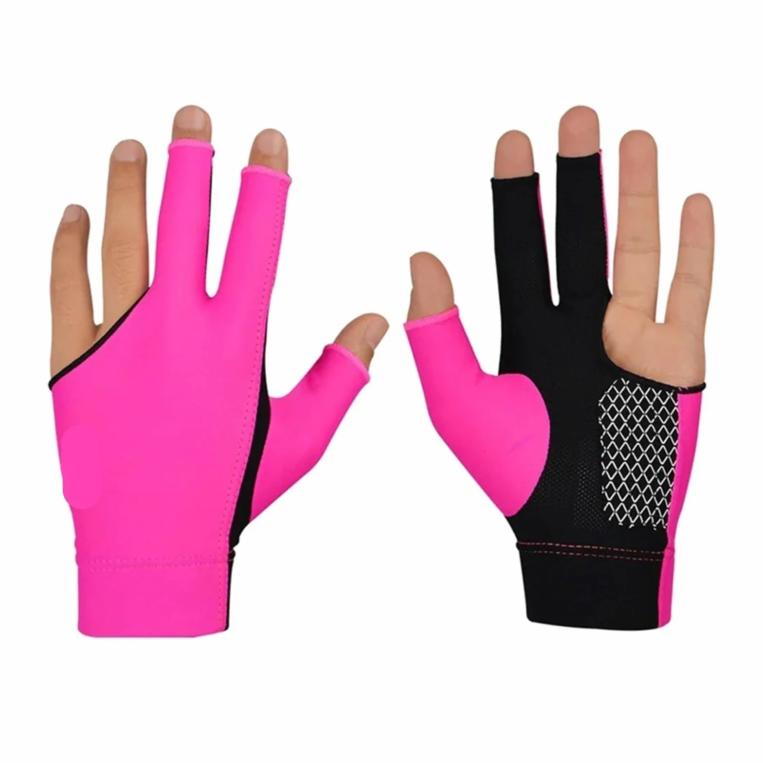 Guanti Da Biliardo Snooker Traspiranti Resistenti All'usura 1 Paio Accessori A Tre Dita