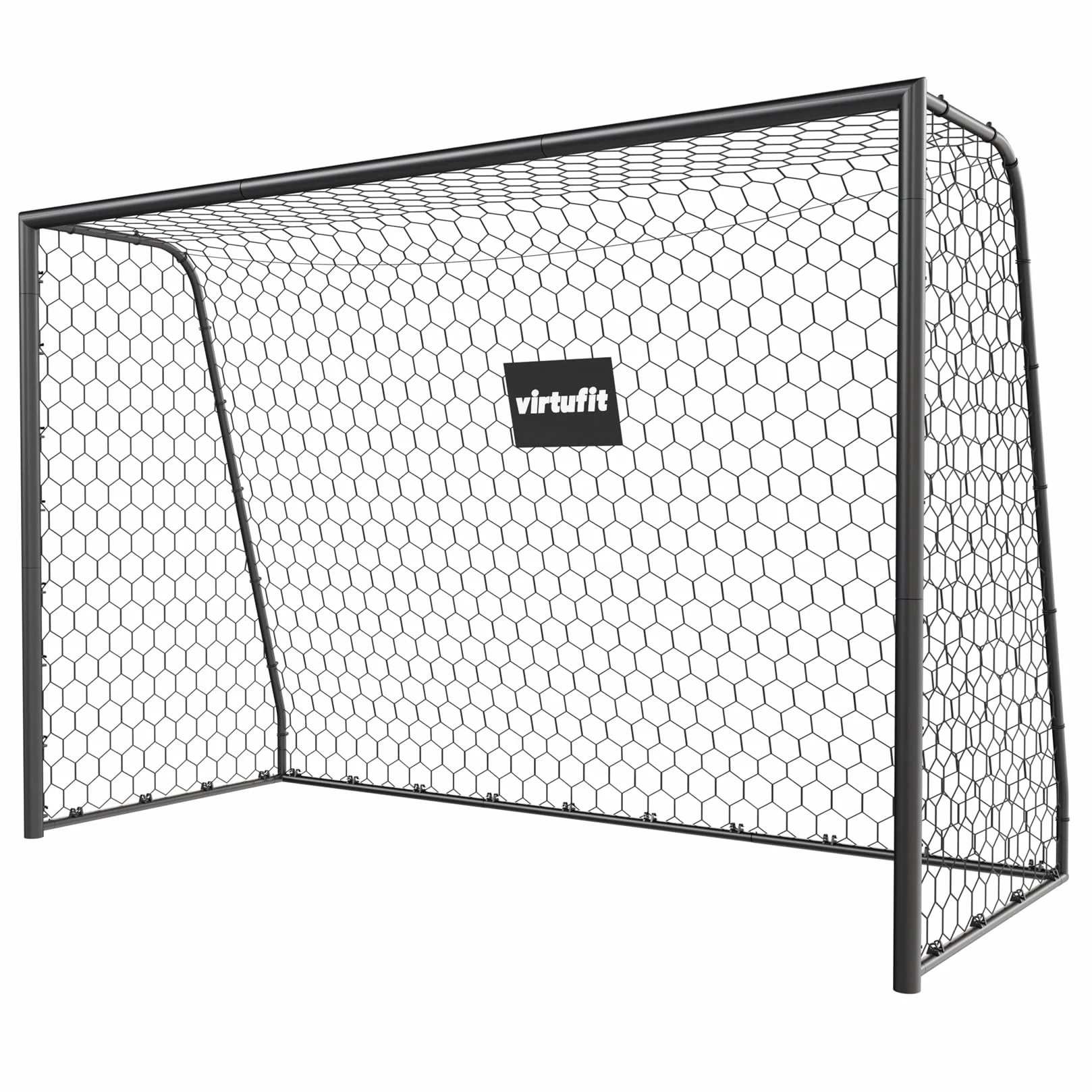 VirtuFit Scopo da calcio premium 300x200x120 cm, gabbia calcio stabile acciaio resistente intemperie rete ancoraggi terra