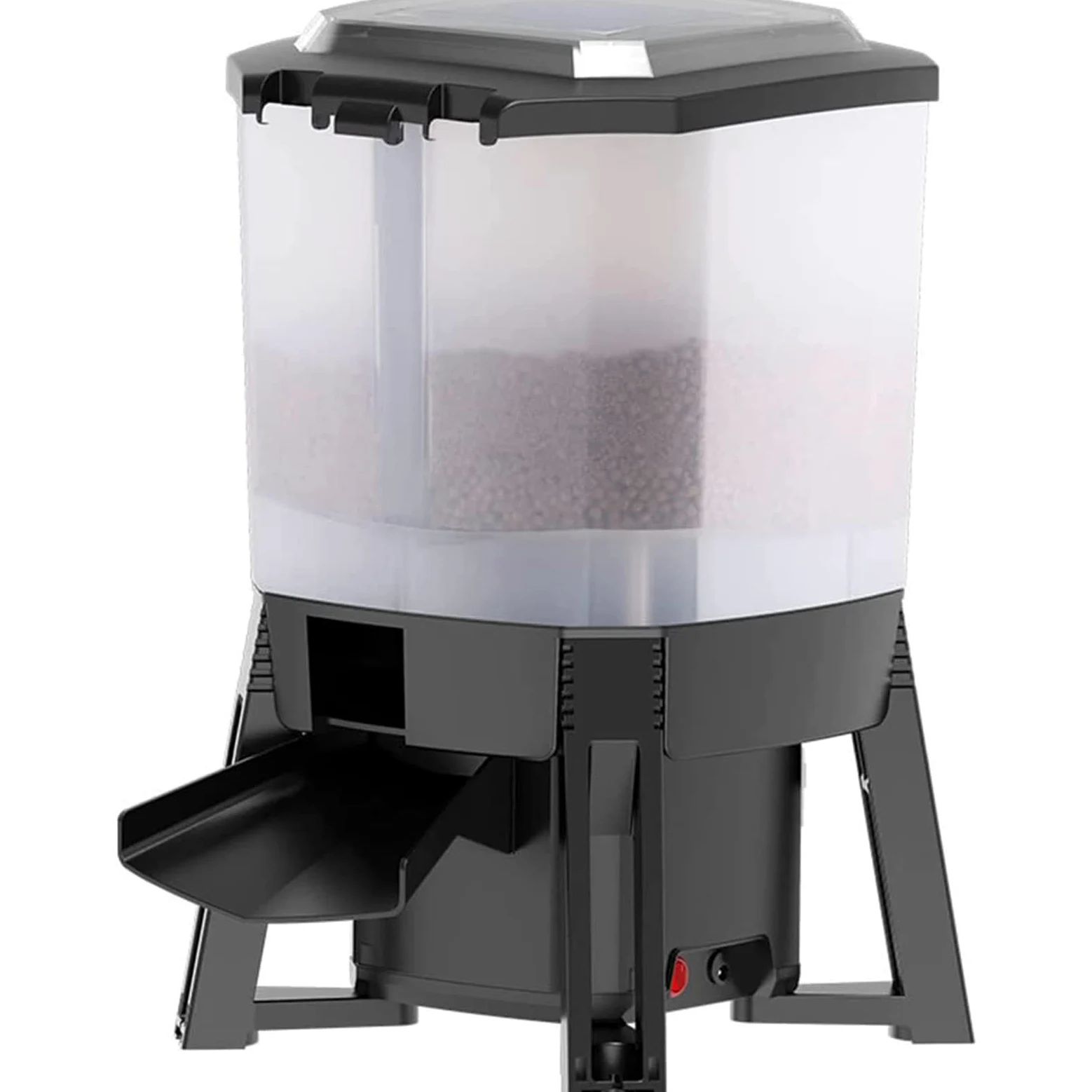 Mangiatoia Solare Automatica for Pesci, Dispenser Programmabile for Mangime for Pesci da Laghetto, Timer e Display LCD, Grande Capacità 6 Litri, Design di Alimentazione Dispersa a 120°, for Stagno