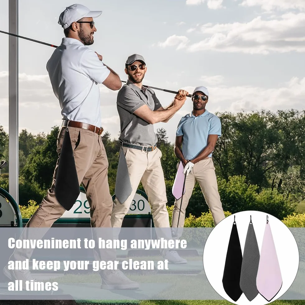 Asciugamani Da Golf In Microfibra Con Clip 3 Pezzi Ripiegabile Motivo Waffle