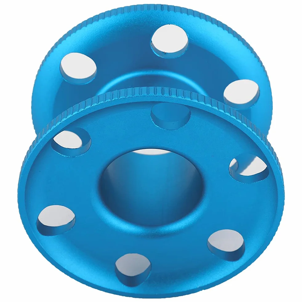 Bobina immersione lega alluminio resistente mulinello subacqueo leggero per immersioni grotta tecniche bobina vuota ampio foro centrale Blu