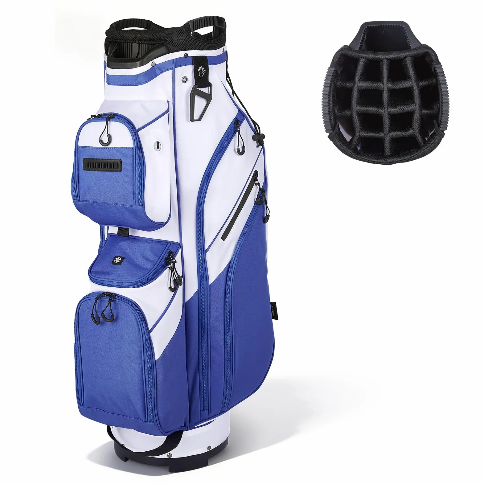 VEVOR Borsa da Golf per Carrello, Borsa da Golf Portaoggetti Mazze con Tracolla Copertura Antipioggia Fodera in PU 210D Dimensioni 350 x 420 x 945 mm, Sacca per Golfista in Poliestere per Cart Auto