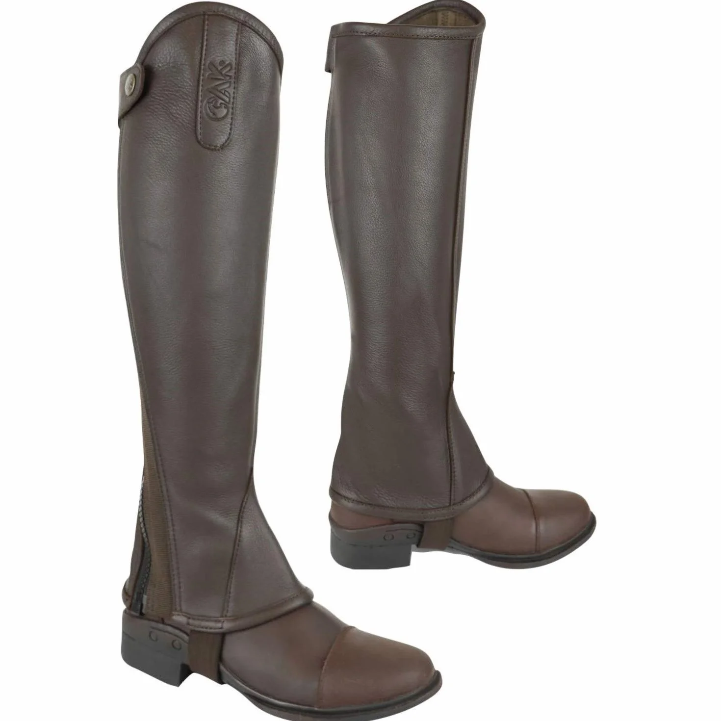 AK Curved Zip Full Grip Leather Horse Riding Half Chaps AKRS-1013