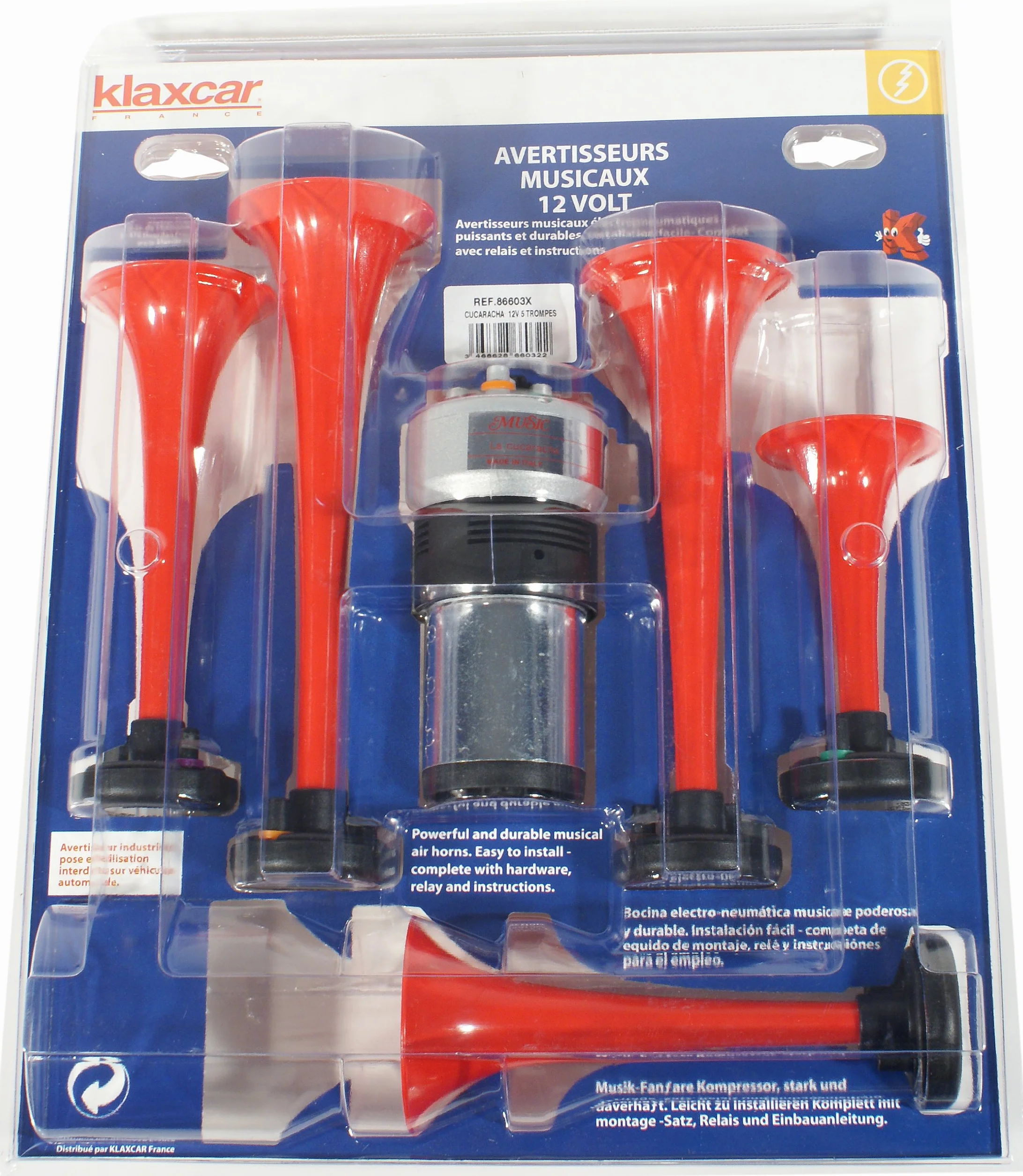 86603X - Kit Clacson Cucaracha, 12V, 5 Trombe