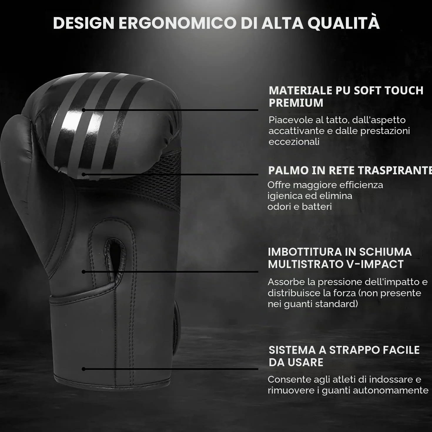 WFX Guantoni da boxe in pelle professionali MMA sparring kickboxing Muay Thai