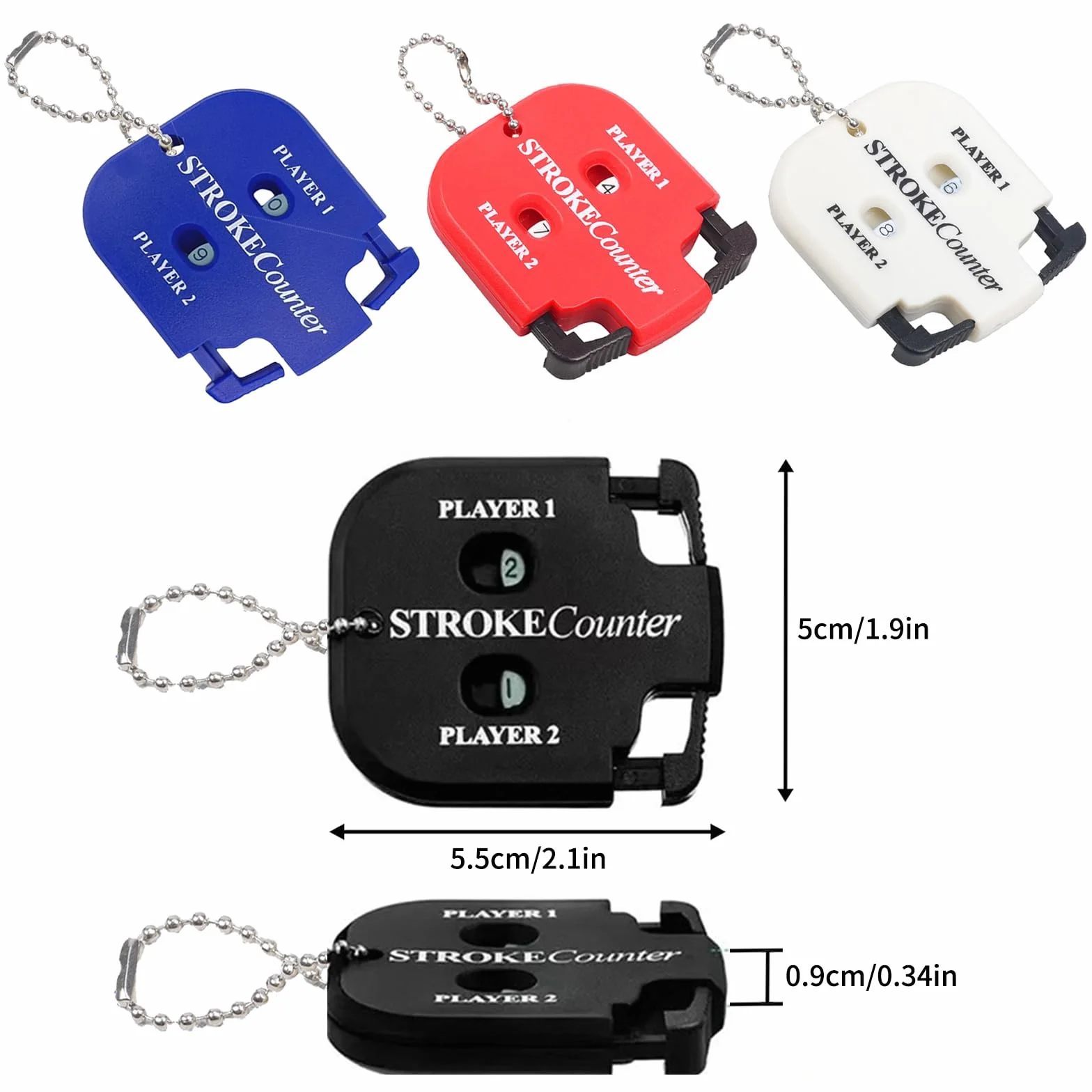 Segnapunti Golf 4 Pezzi Contatore Manuale Punteggio con Portachiavi