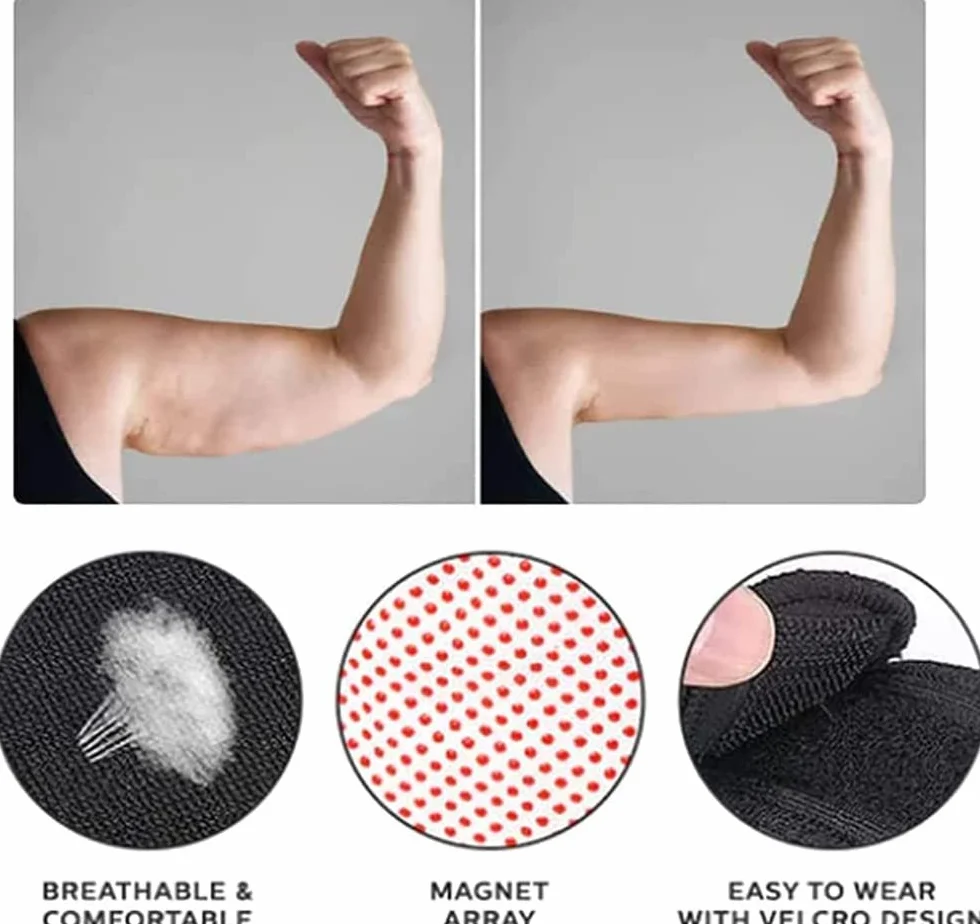 Slimmaionix Arm Trimmer Regolabile Tormalina Autoriscaldante Detoxing Shaper Bands per Braccia (Nero)