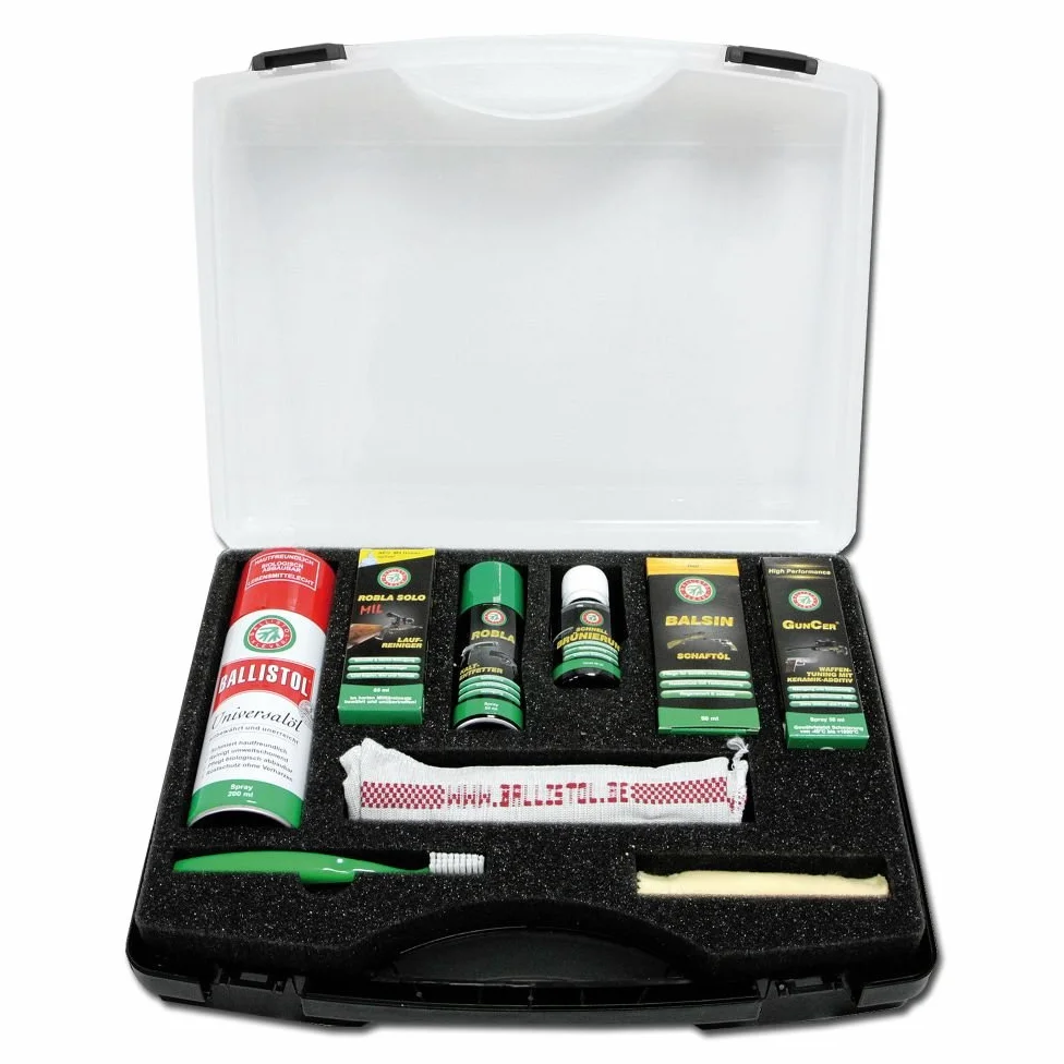 Ballistol 7300341 Set per la cura delle armi con spray, oli, spazzole e panni