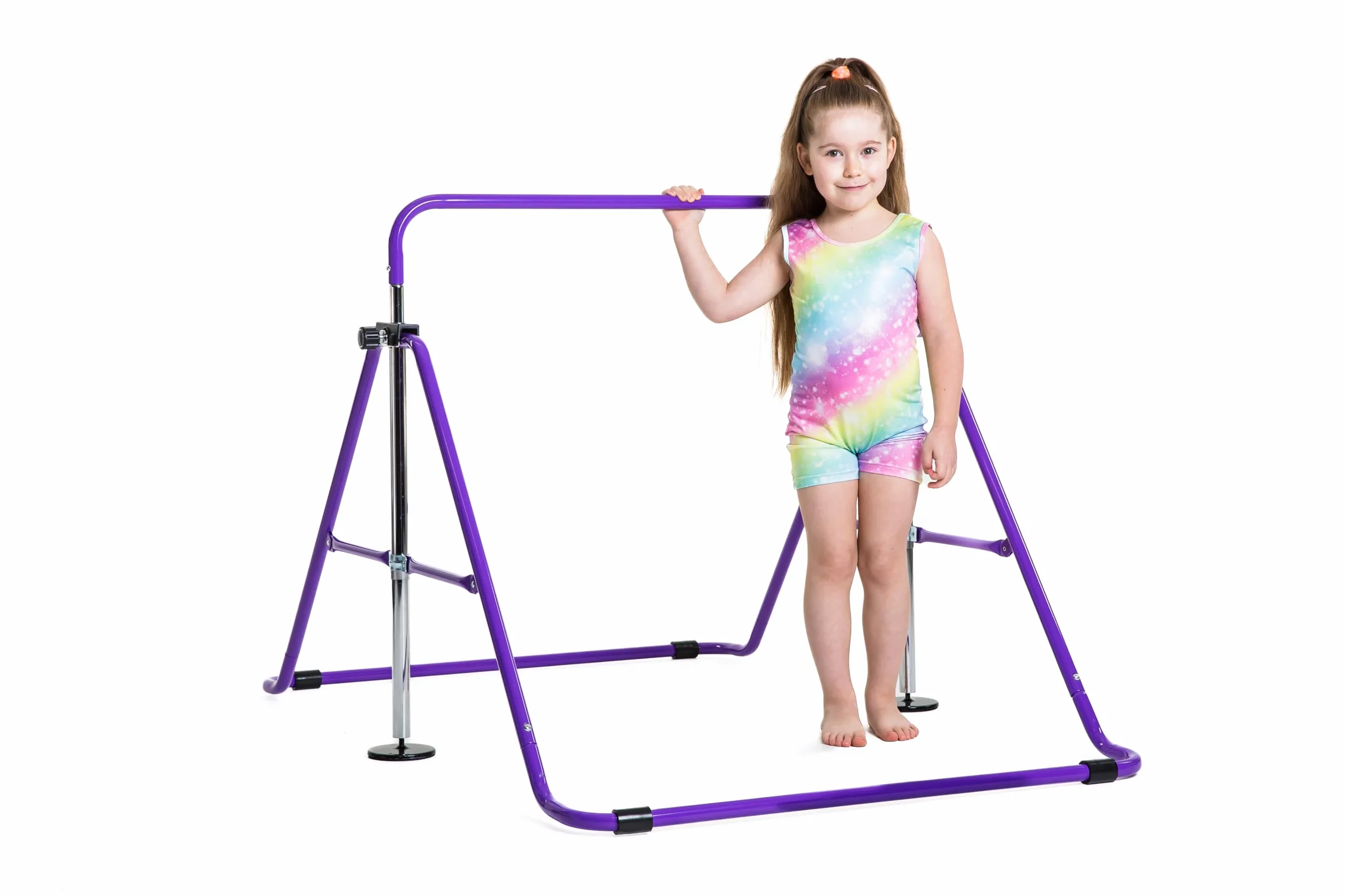 Barra da ginnastica per bambini regolabile in altezza – Barra fissa stabile per casa con anelli e maniglie – Attrezzatura per ginnastica sicura