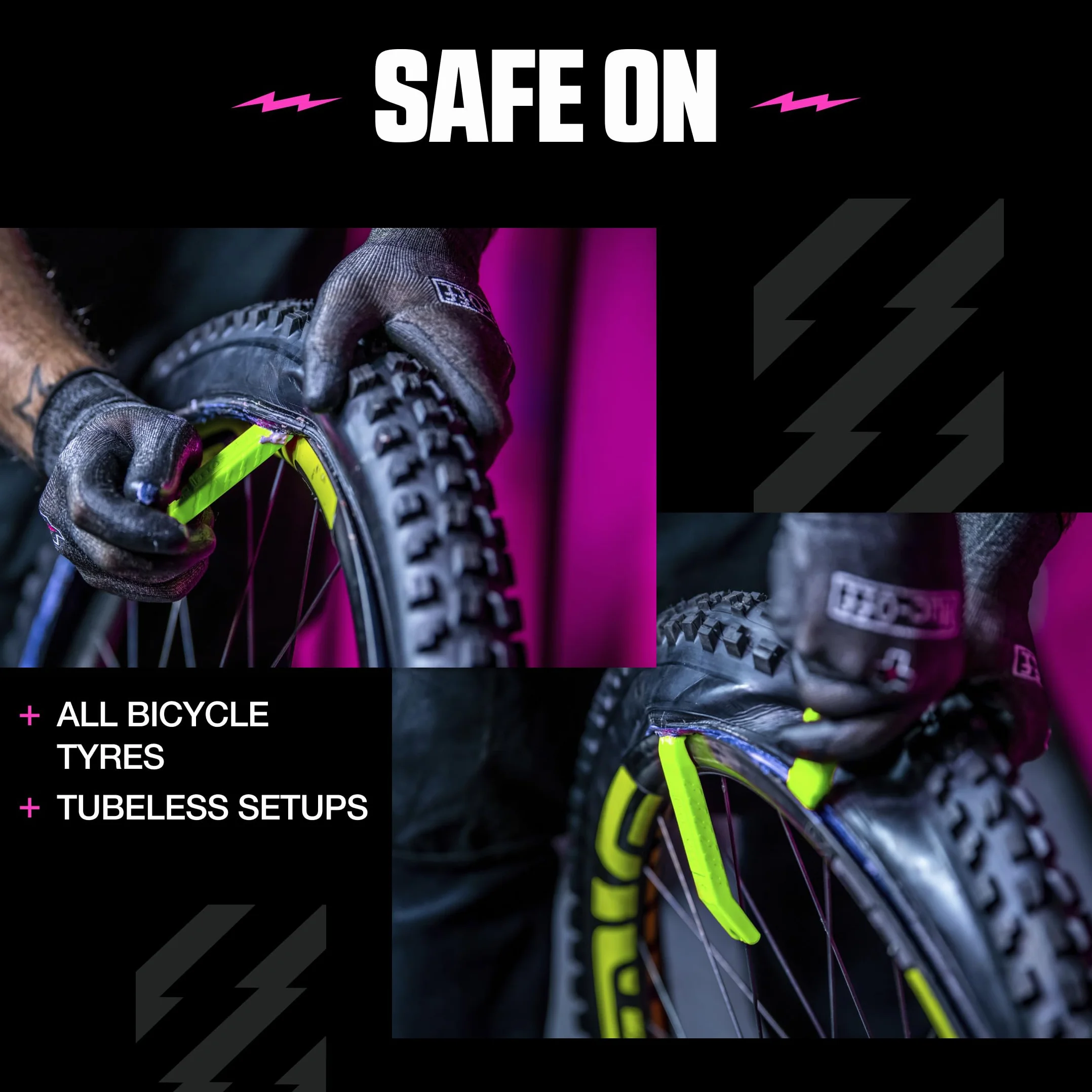 Muc-Off Rim Stix Verde Coppia di Leve Smontagomme per Bici Ergonomiche in Plastica