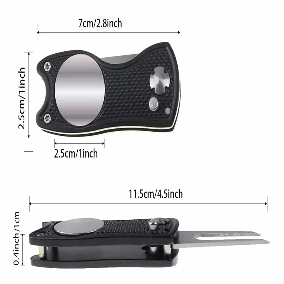 Haihaz Forcelle da Golf Strumento di Riparazione Marcatore 2 Pezzi Blu e Nero