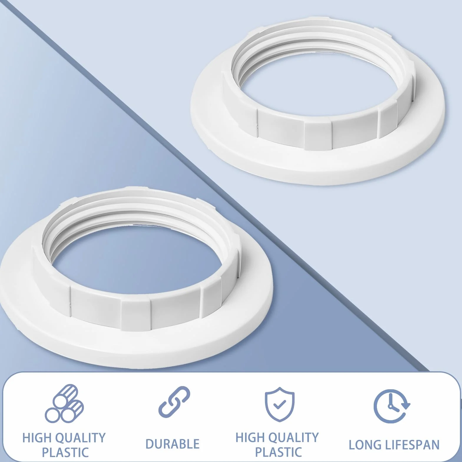 Anello Riduttore Paralume E14 Bianco Plastica 28mm Convertitore Adattatore Anelli di Riduzione per Lampade Sospensione e Tavolo 6 Pezzi