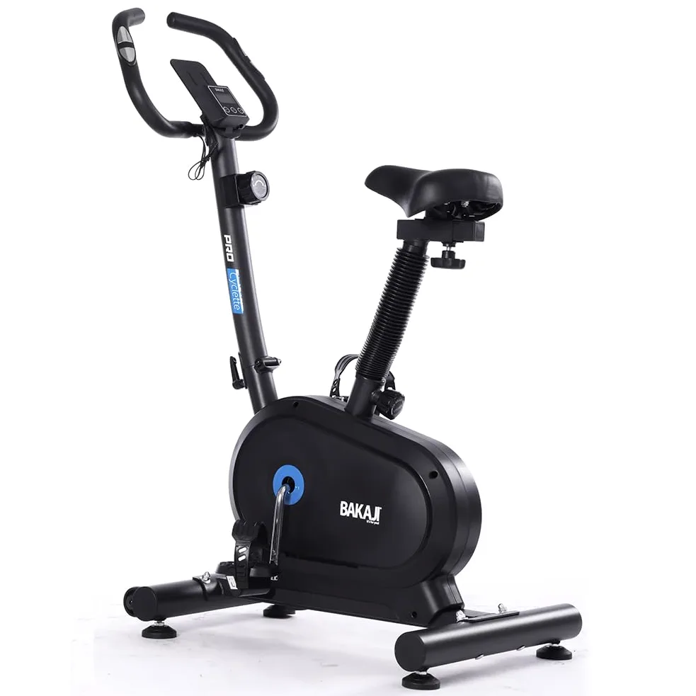 BAKAJI Cyclette da Casa con Display LCD e 8 Livelli di Resistenza, Spinning Bike Fitness per Allenamento Cardio, Gambe, Pancia, Fianchi con Sediolino Imbottito Regolabile