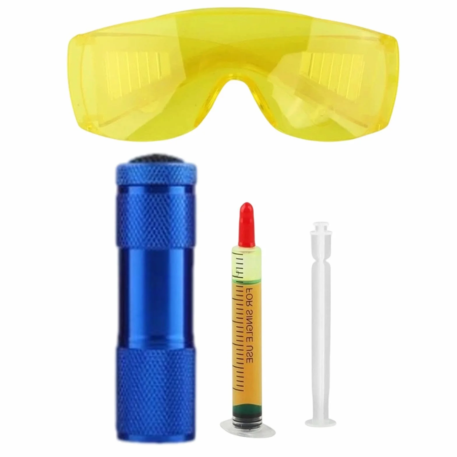 Lampada per rilevamento perdite UV - Kit rilevatore di perdite CA per condizionatori d'aria per auto Frigoriferi Congelatori Celle frigorifere | Luce diagnostica fluorescente per individuare le perdit