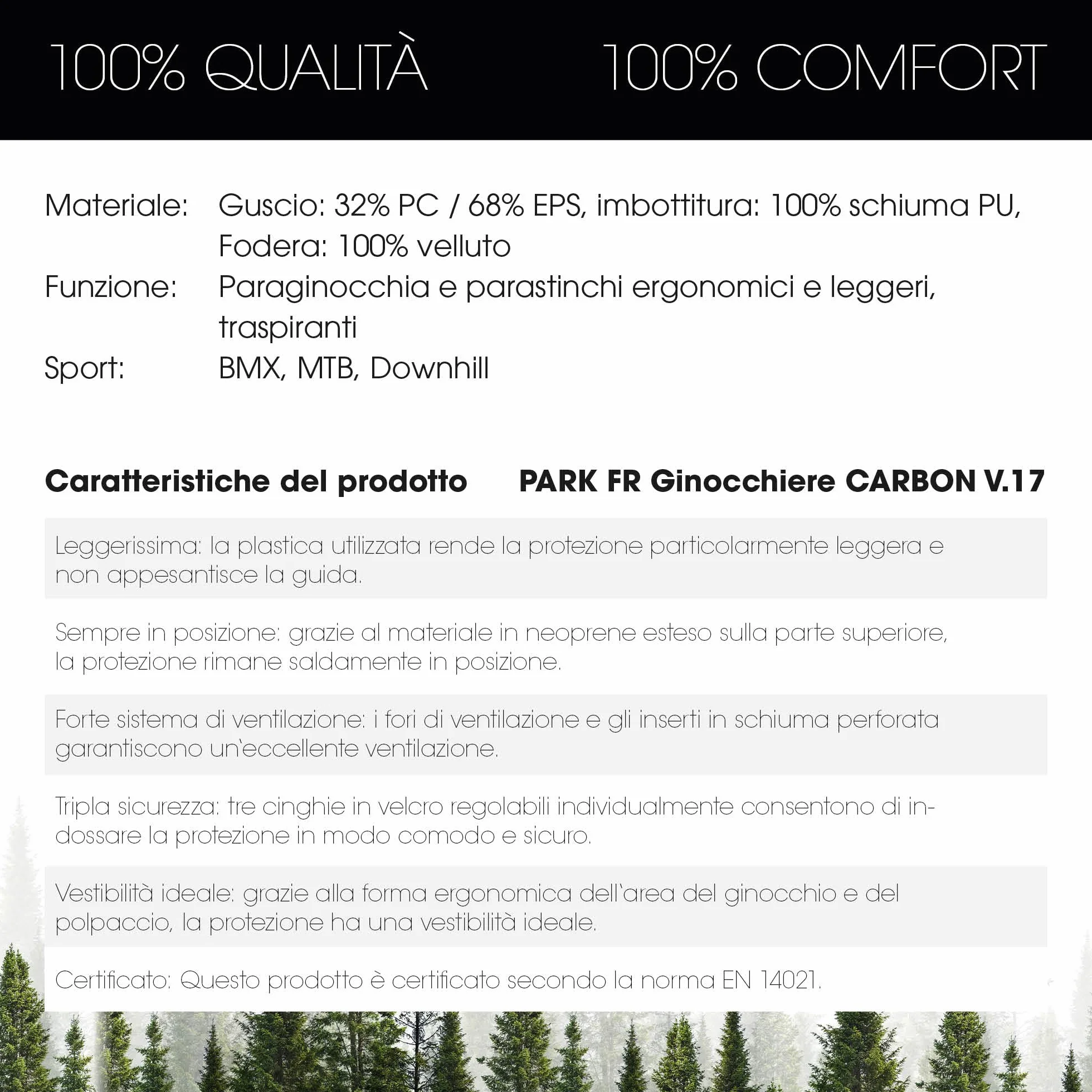 O'Neal Park Fr Carbon Look Knee Guard Protezione Bicicletta