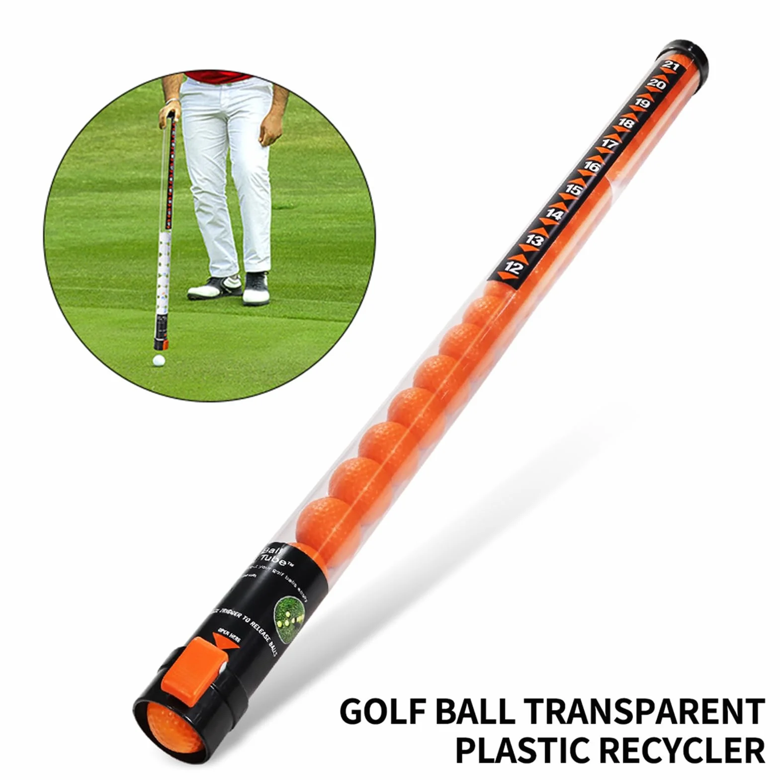 Tubo superiore per recupero delle palline da golf, tubo superiore per la raccolta delle palline da golf,Retriever multifunzionale di grande capacità | Strumenti di raccolta leggeri e