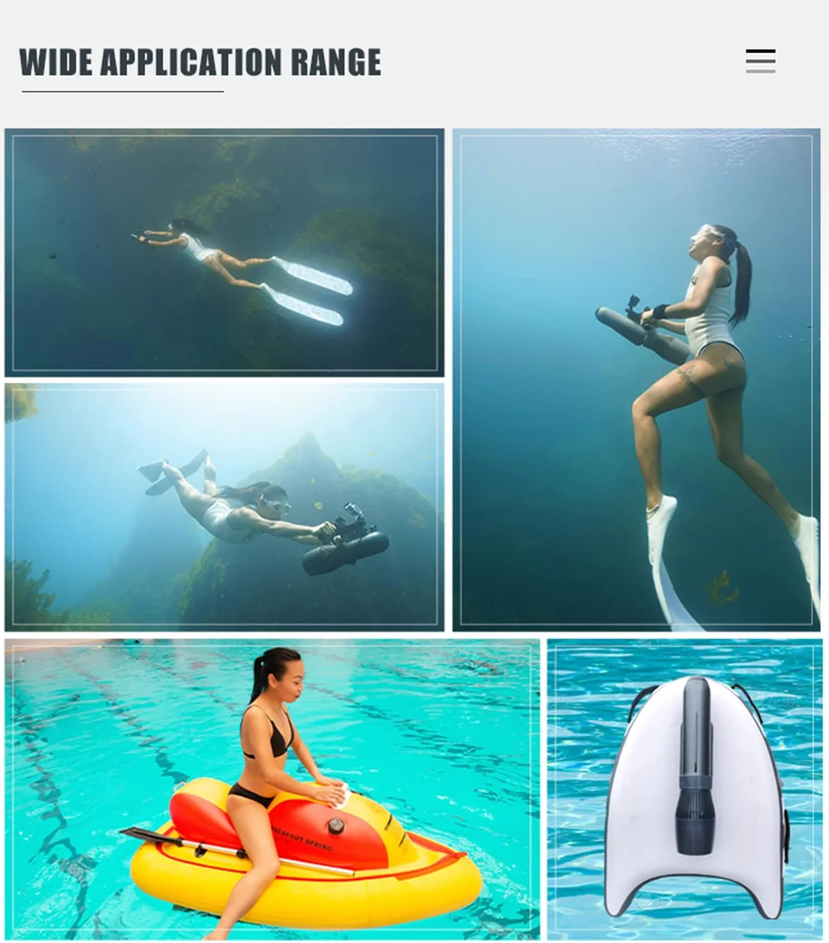 Camolech 700 W SUP Motore Acqua Scooter 360° Maniglia Rotante Elica Piscina Propulsori Elettrici Immersione Mare Adulti