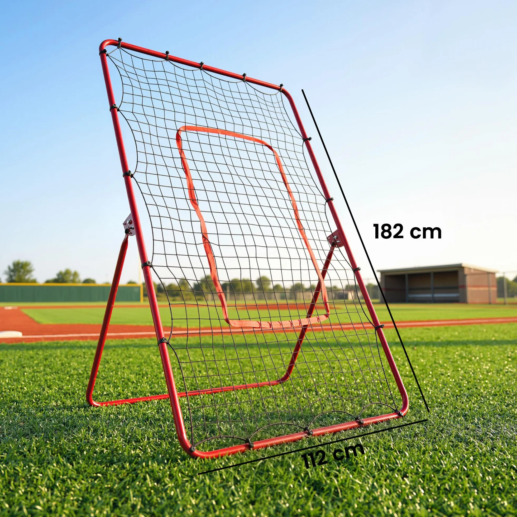 SPORTNOW Rete da Rimbalzo Baseball, Rebounder Portatile con 4 Angolazioni Regolabili per Calcio, Baseball, Softball, Lacrosse