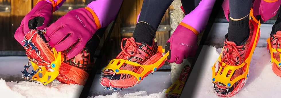 Nortec Ramponcini NORDIC 2.4 per Escursionismo e Trail Running invernale su Ghiaccio e Neve, Made in Italy, Micro Ramponi Scarpe Leggeri con Custodia