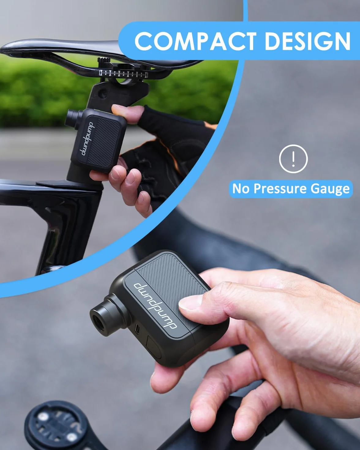Mini pompa per bicicletta portatile 100PSI elettrica con valvole Presta e Schrader