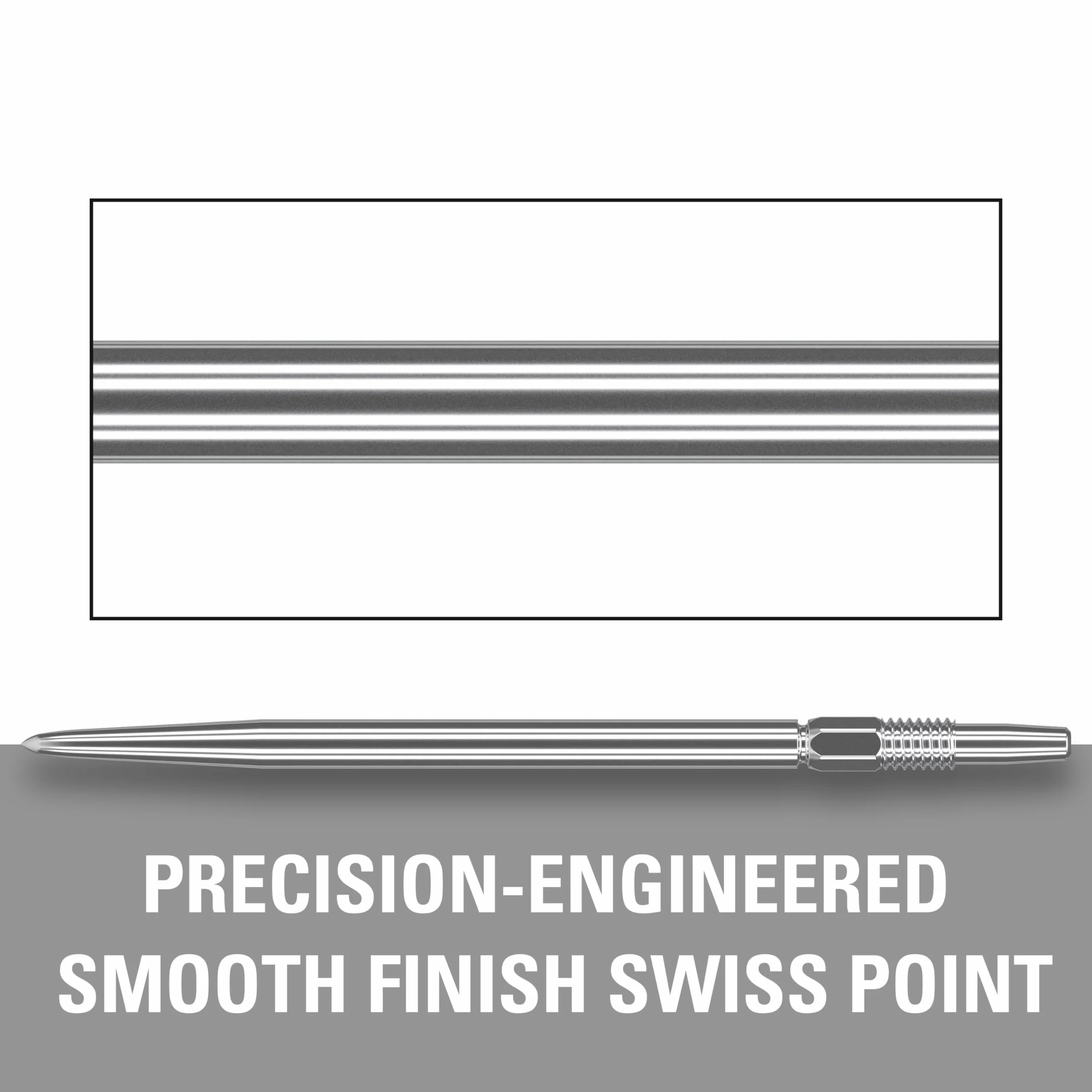 Target Darts Swiss Points punte lisce freccette 40 mm argento confezione da 3