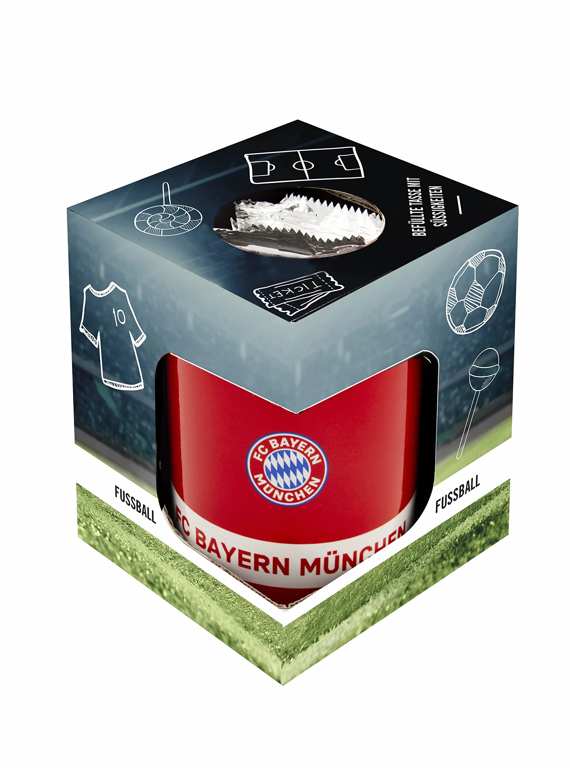 Tazza FC Bayern Monaco FCB piena di caramelle cialde al cacao 90 g