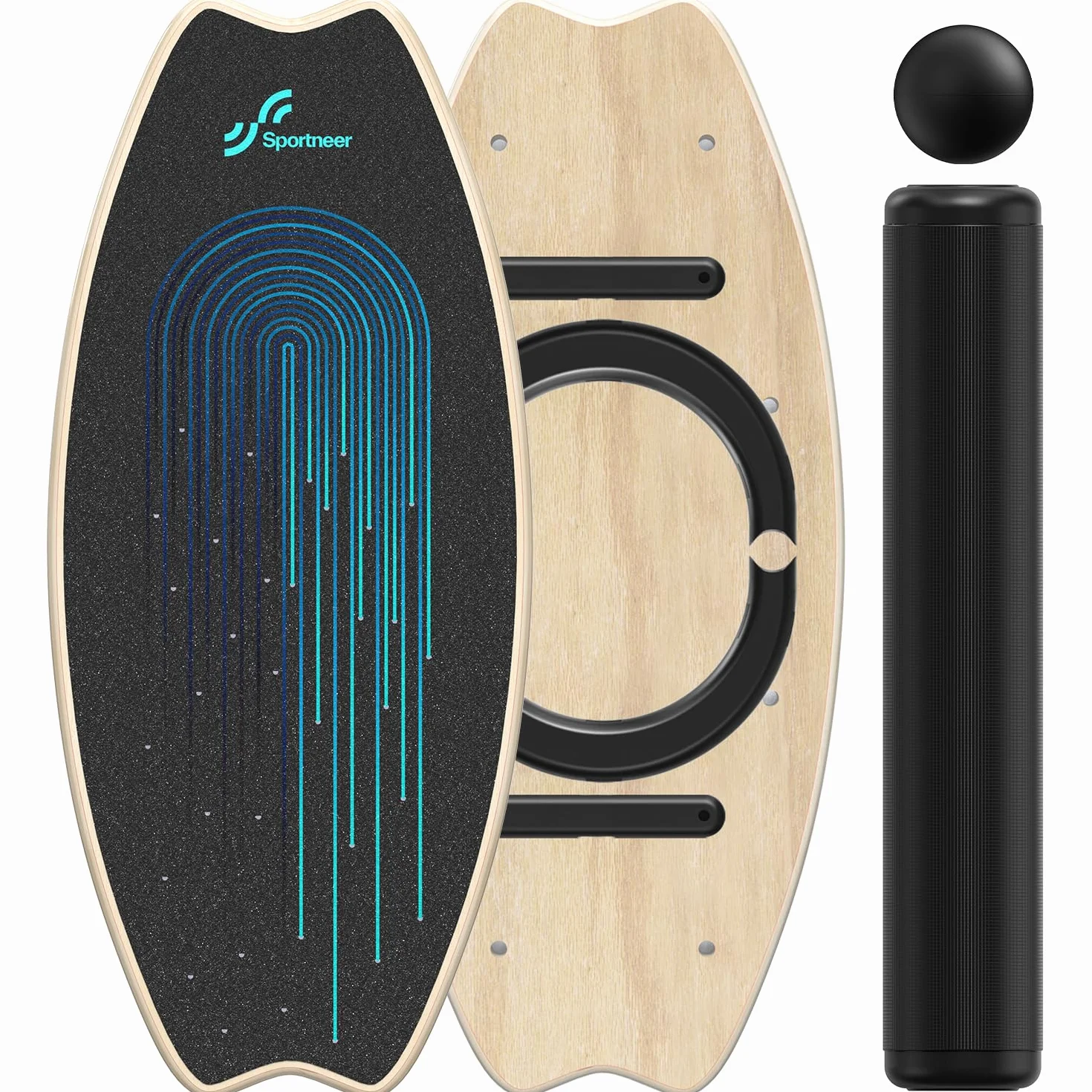 Balance Board in legno: Sportneer, skateboard, tavola da surf indoor e allenamento di equilibrio per bambini e adulti