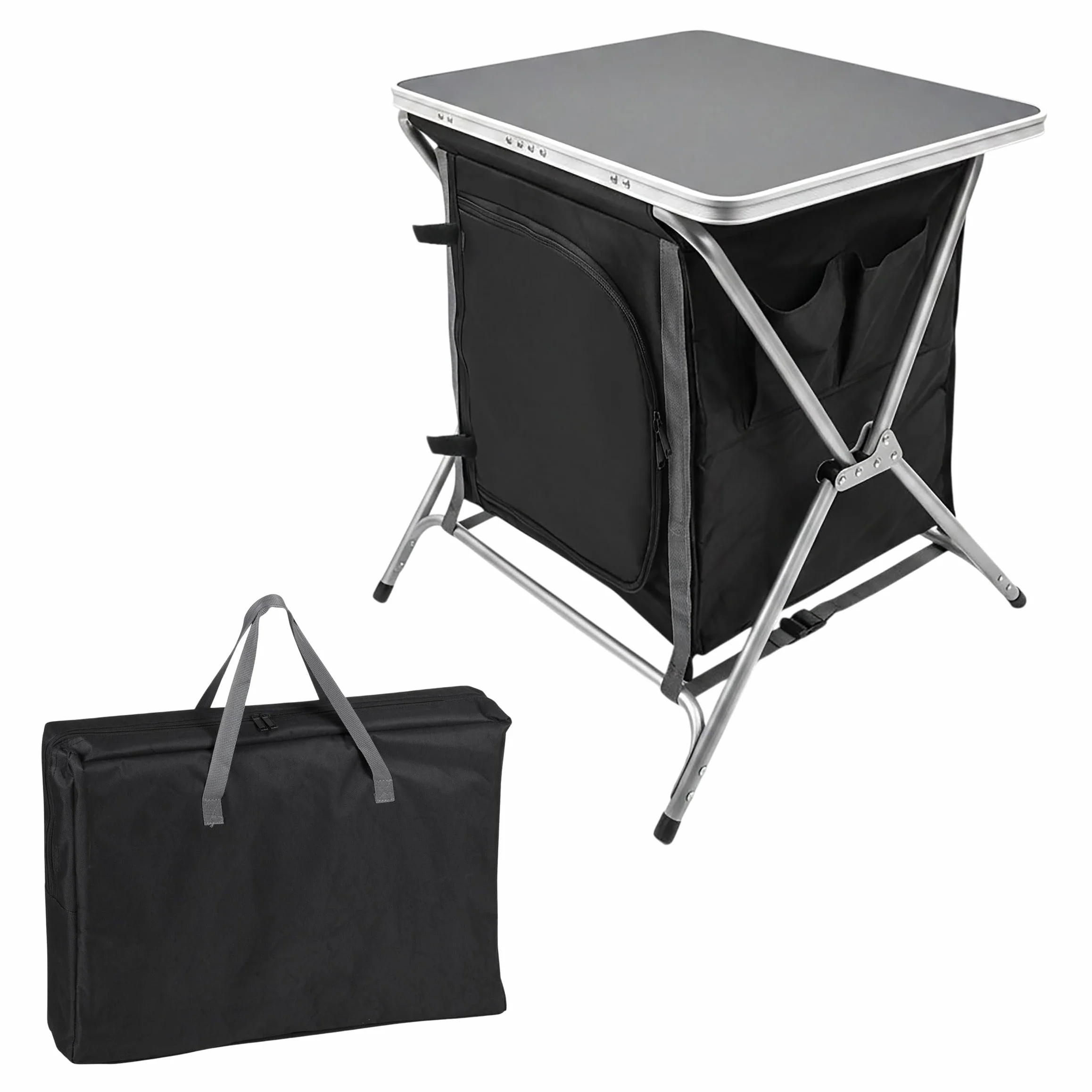 Spetebo Armadio da campeggio pieghevole in alluminio 64x60x45 cm