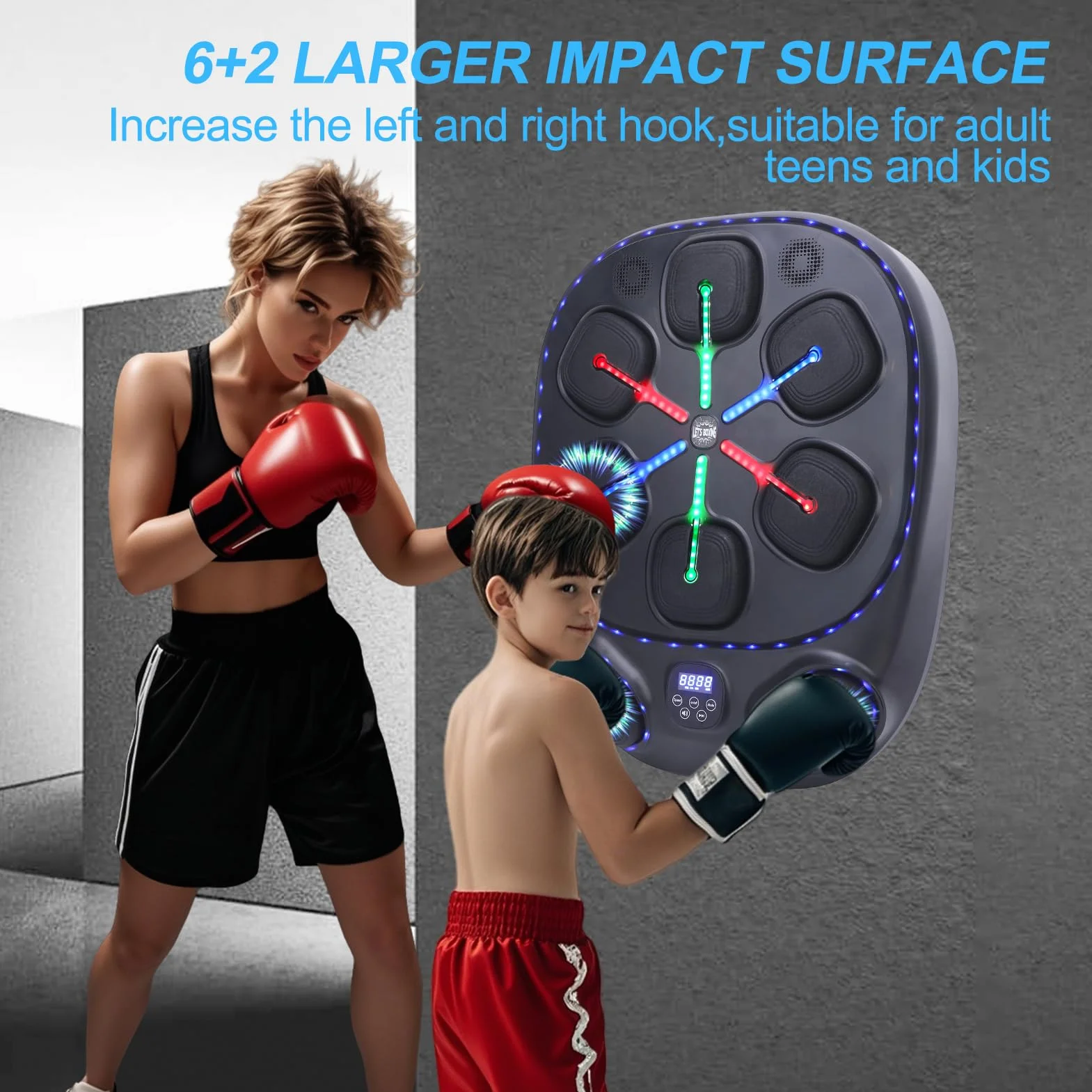 Macchina per la Boxe con Musica Intelligente migliorata Macchina per la Boxe a Muro Bluetooth Regolabile per Bambini e Adulti con Staffa di Montaggio a Muro per l'allenamento del Bersaglio