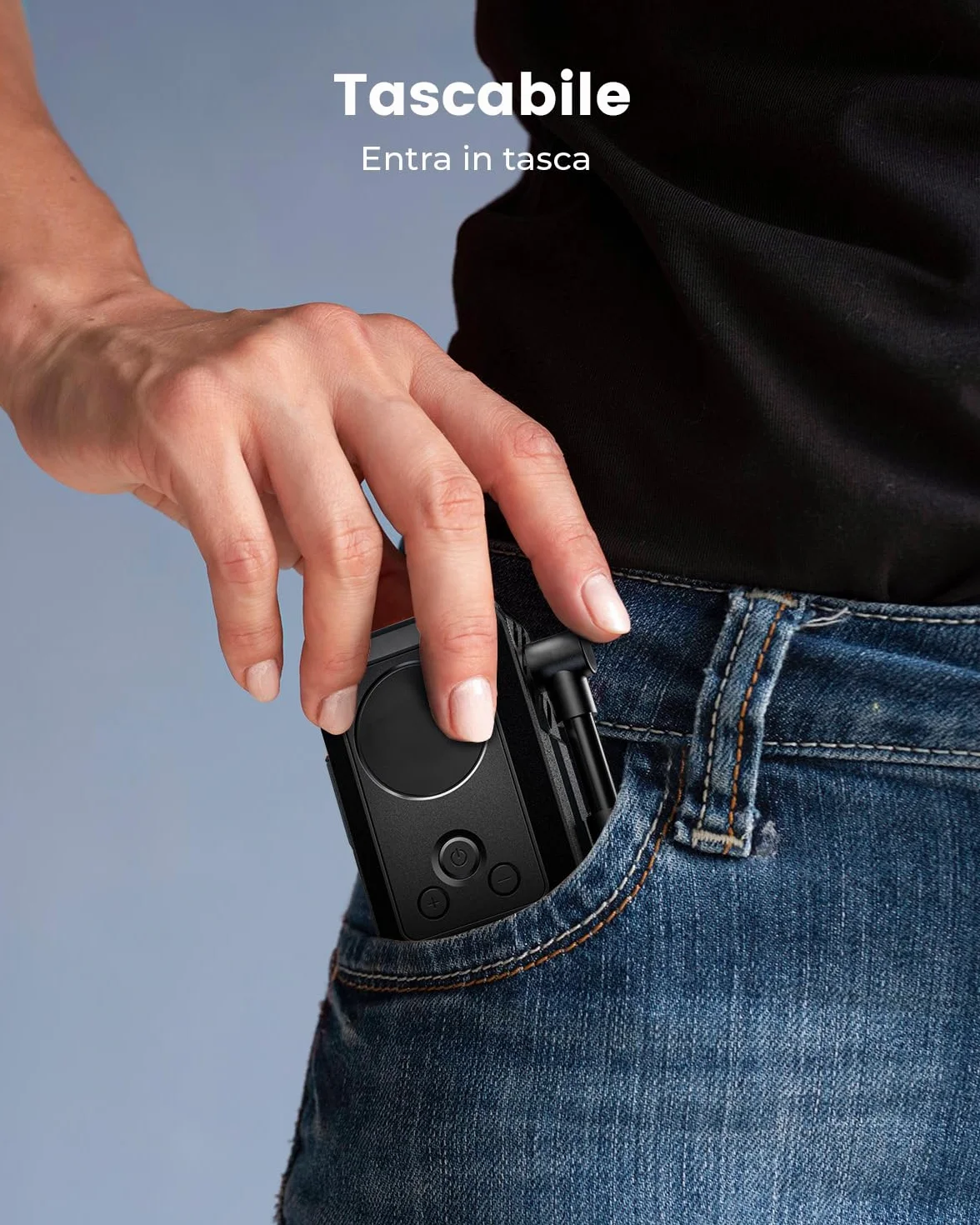 ETENWOLF Mini pompe à vélo 10,34 Bar, gonfleur de pneus portable avec manomètre, arrêt automatique