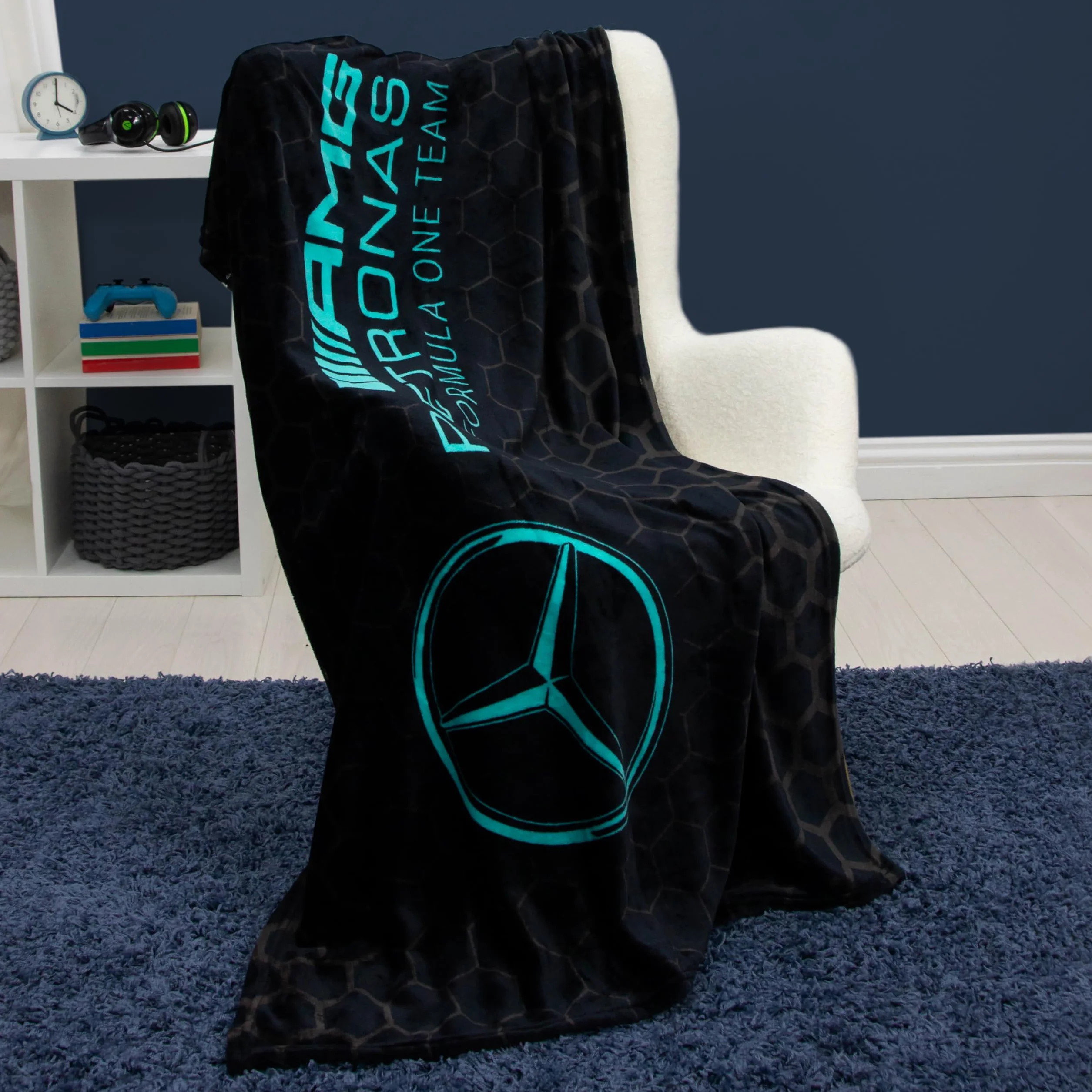 Mercedes AMG Petronas Coperta in pile ufficiale 100x150 cm Stealth Formula Uno nera