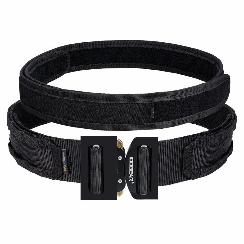 IDOGEAR 2'' Cintura Tattica Militare Molle Cintura Interna 1,75'' Sgancio Rapido Fibbia Metallica Heavy Duty