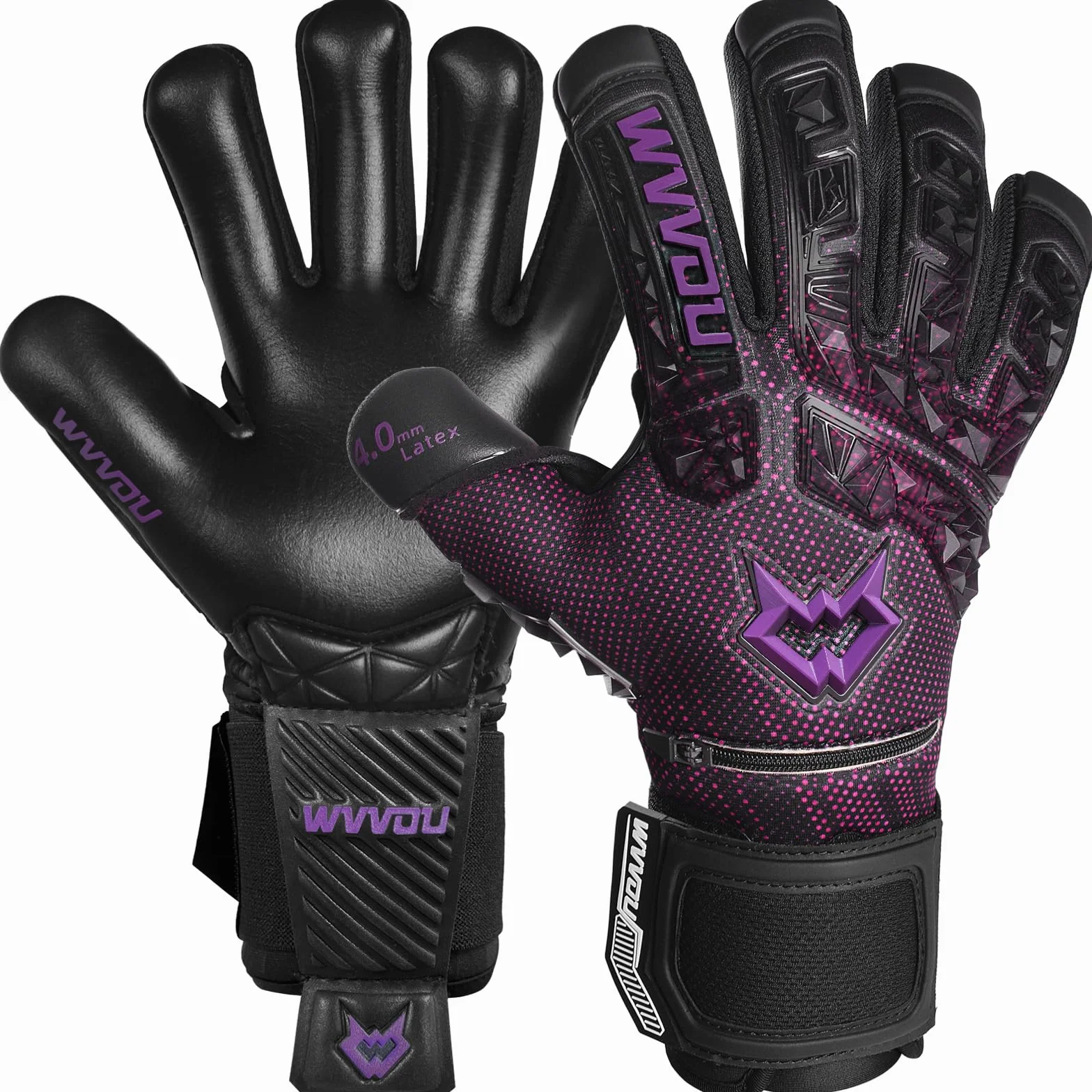 WVVOU Guanti da portiere con lattice adesivo 4 mm 5 dita rimovibili